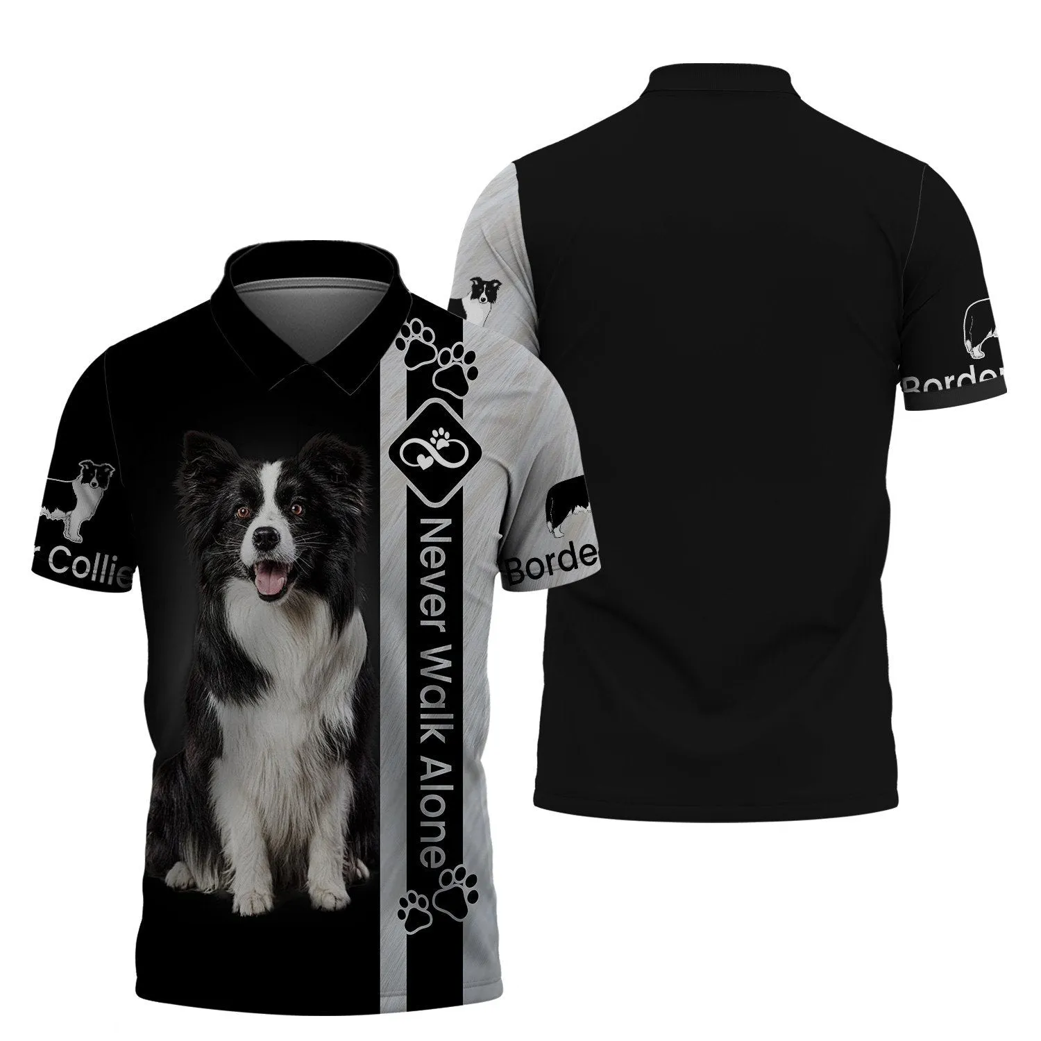 Border Collie Never Walk Alone T-Shirt, Shirt For Pet Lovers, Dog Memorial Gifts for loss of Dog