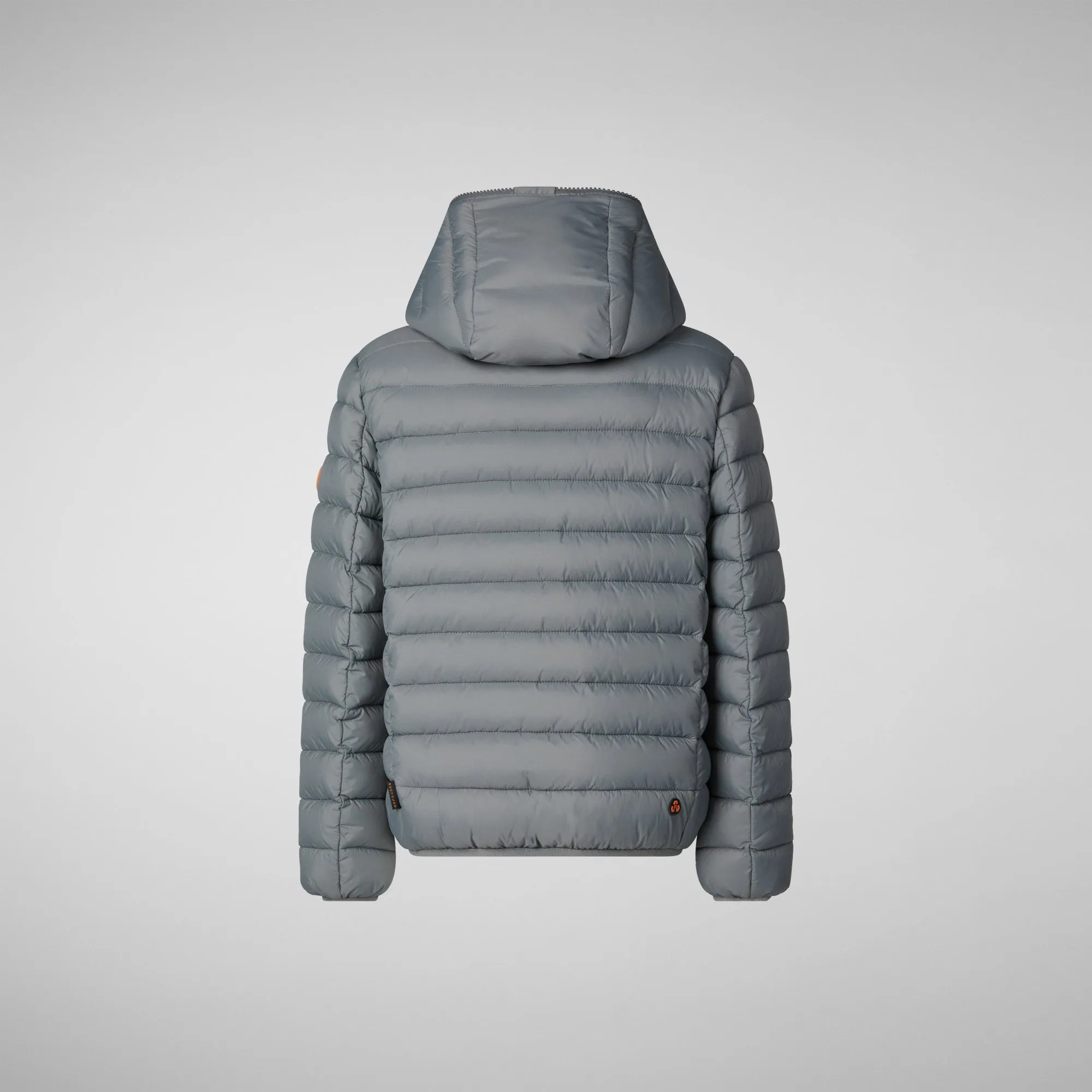 Boys' animal free Puffer jacket with teddy lining Finnegan in mid grey