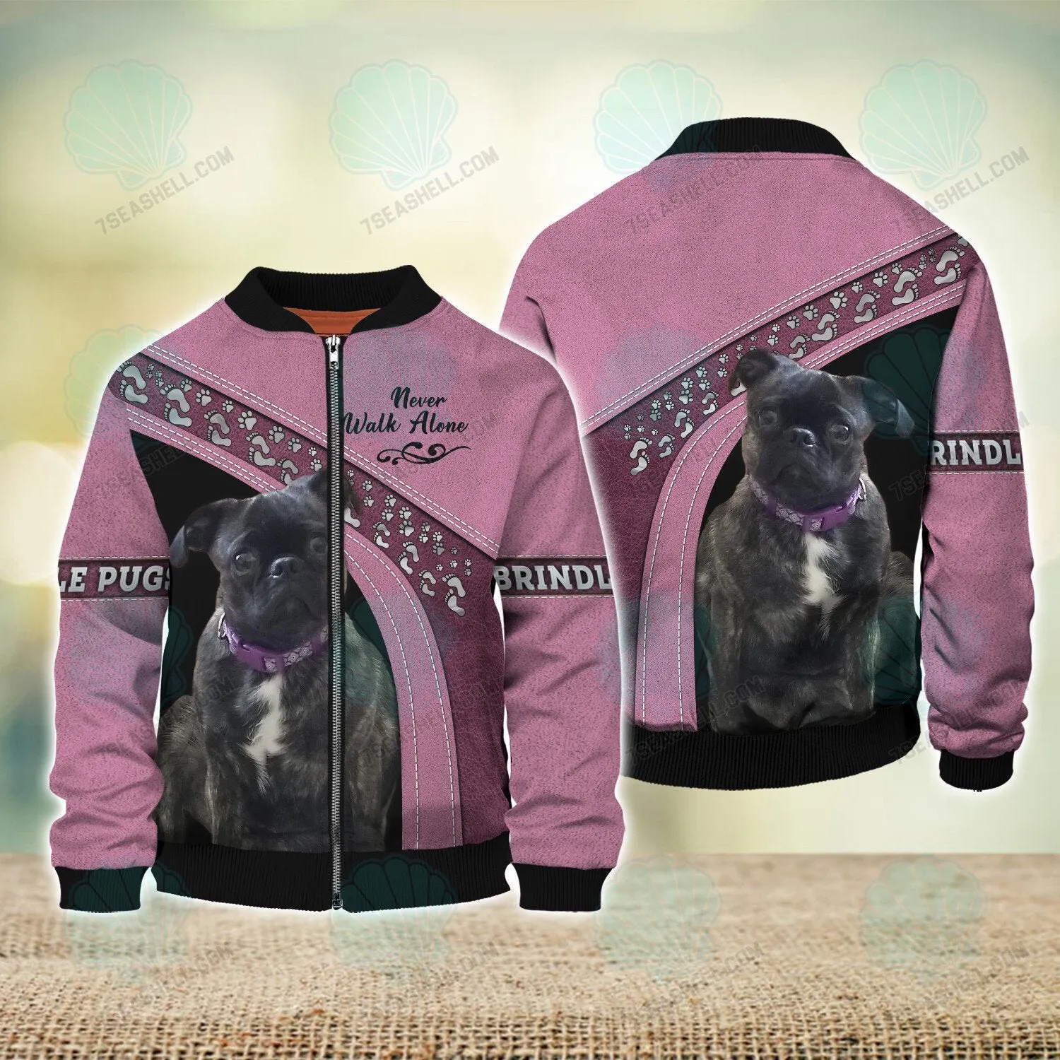 Brindle Pugs Love 3D Full Print Shirts, Christmas Dog Memorial Gifts for loss of Dog