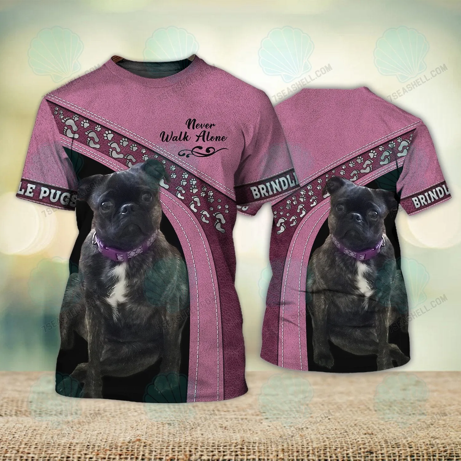 Brindle Pugs Love 3D Full Print Shirts, Christmas Dog Memorial Gifts for loss of Dog