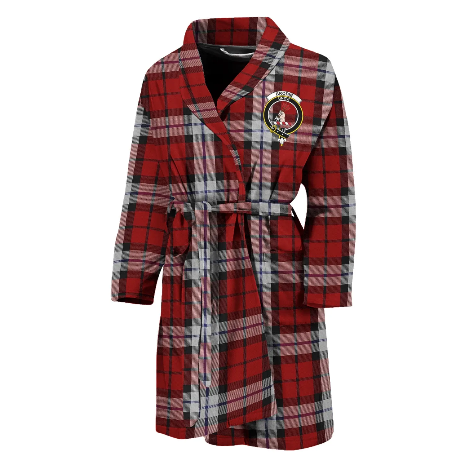 Brodie Dress Tartan Bathrobe with Family Crest