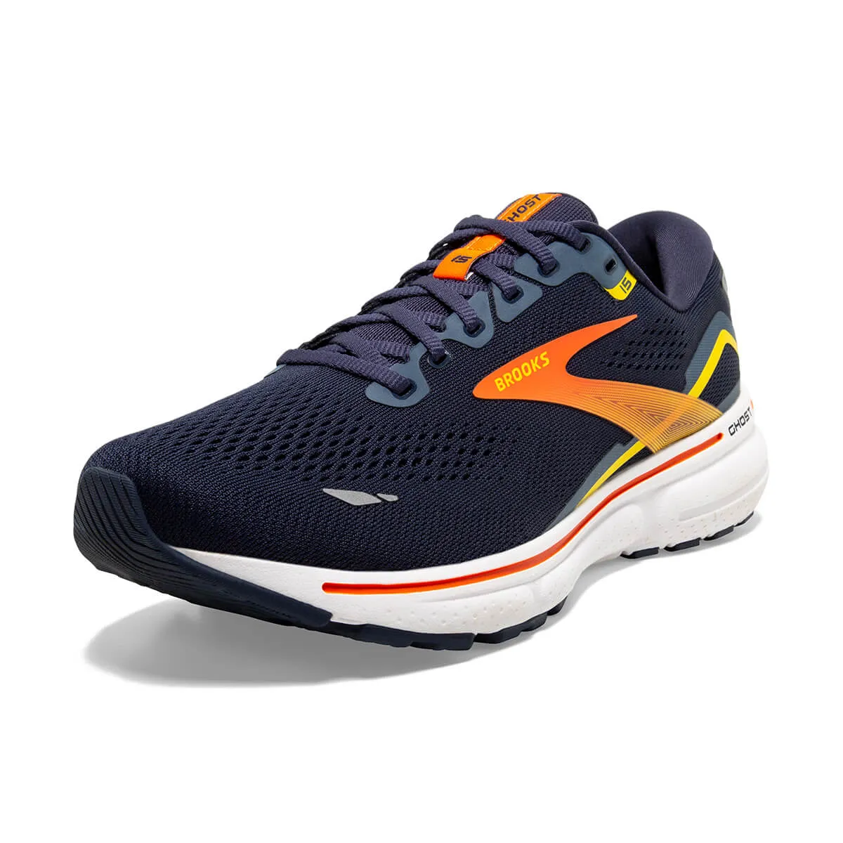 Brooks Ghost 15 Mens | Peacoat/red/yellow