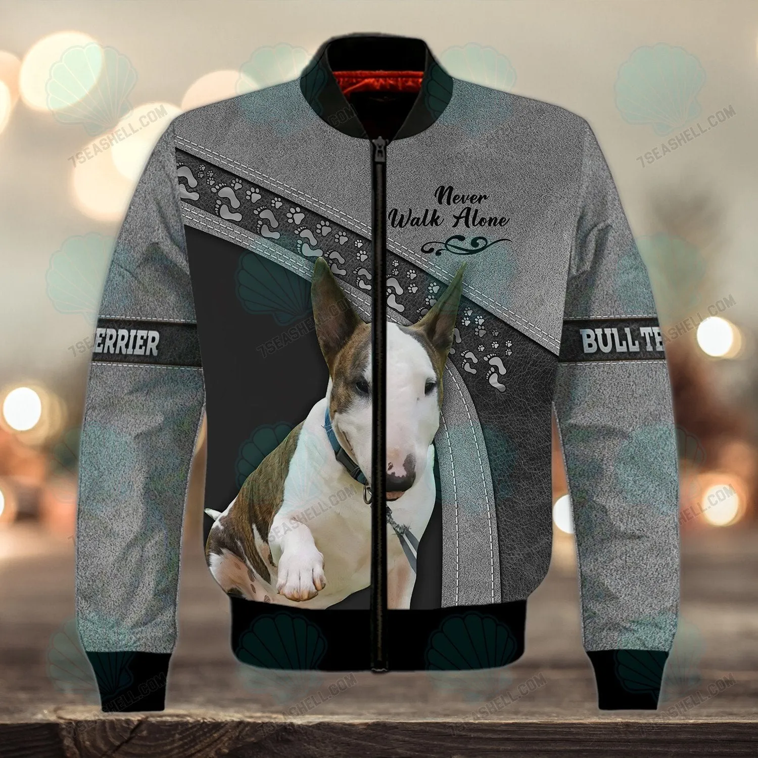 Bull Terrier Love Never Walk Alone 3D Full Print Shirts 1546, Christmas Shirt for Dog Lovers