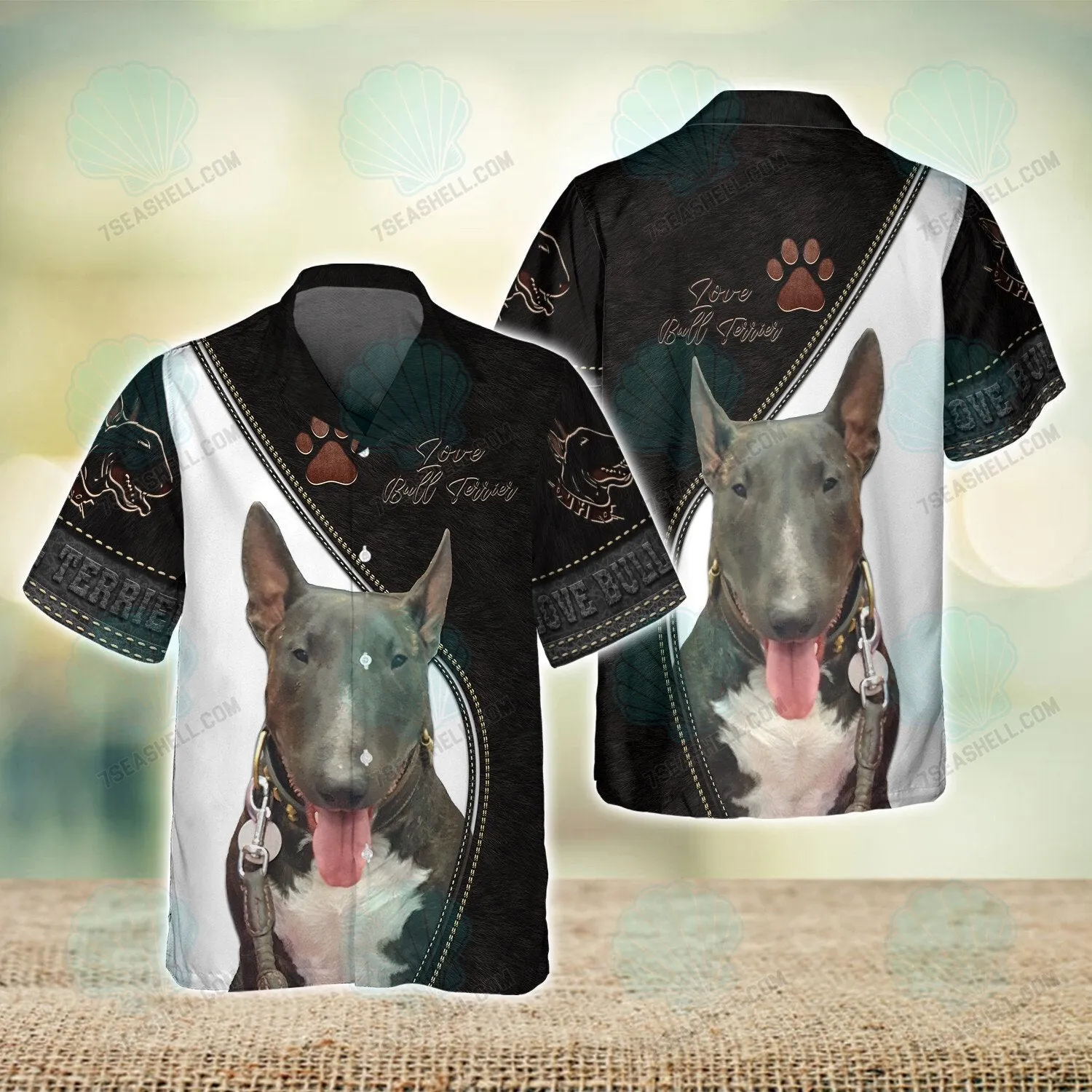 Bull Terrier Paw Love Never Walk Alone 3D Full Print Shirts, Dog Memorial Gifts for loss of Dog, Christmas Shirt for Dog Lovers