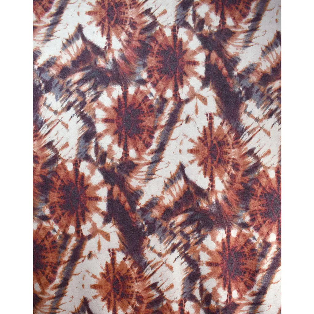 Burst Tie-Dye Print Brushed Sweater Knit Terracotta