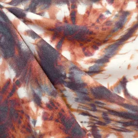 Burst Tie-Dye Print Brushed Sweater Knit Terracotta