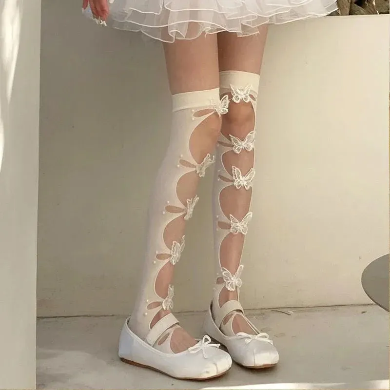 Butterfly Cut-Out Thigh Highs