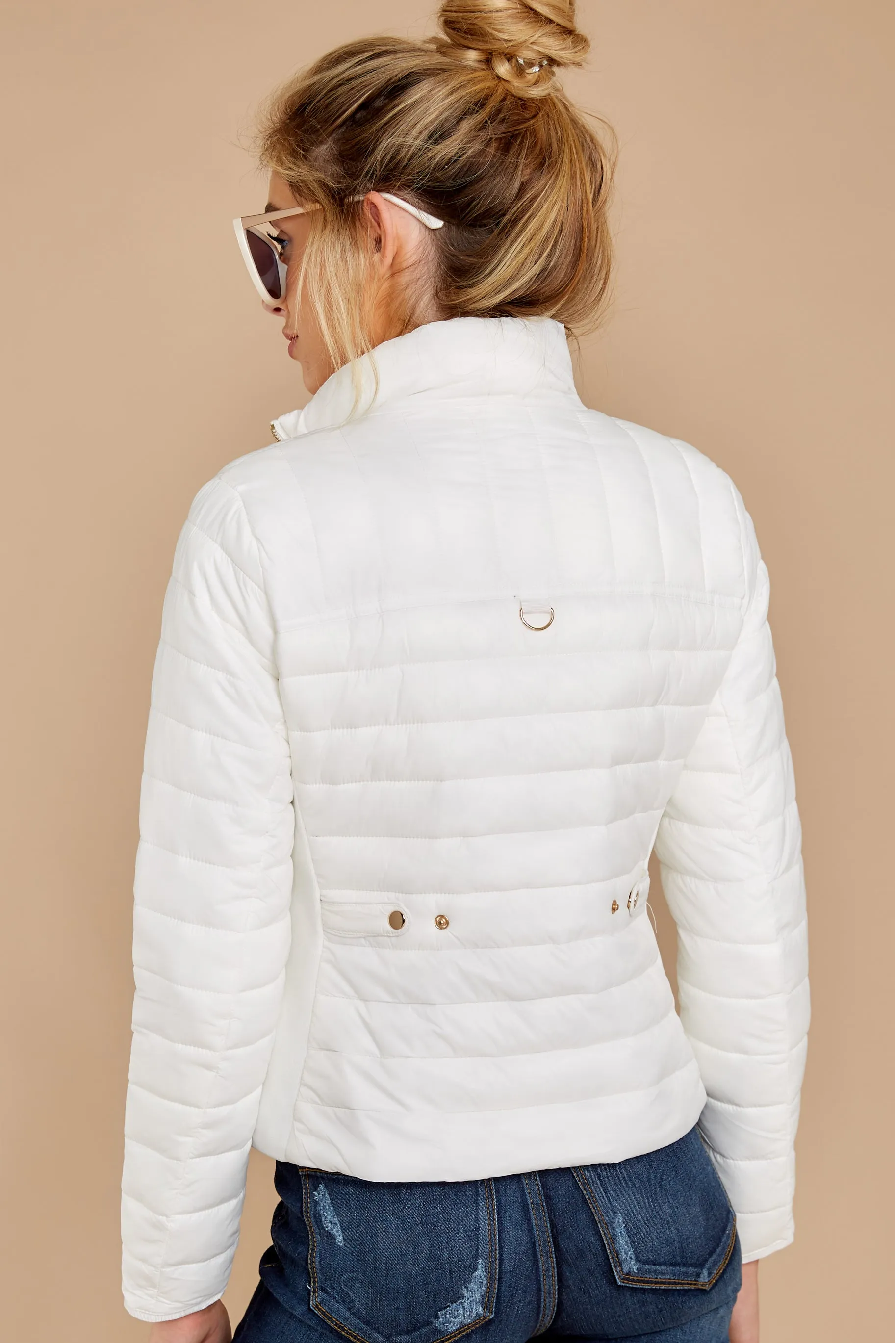 Cabin Cozy White Padded Jacket