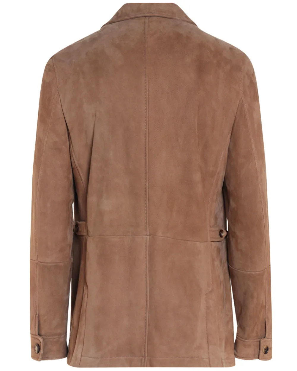 Camel Suede Shearling Safari Jacket