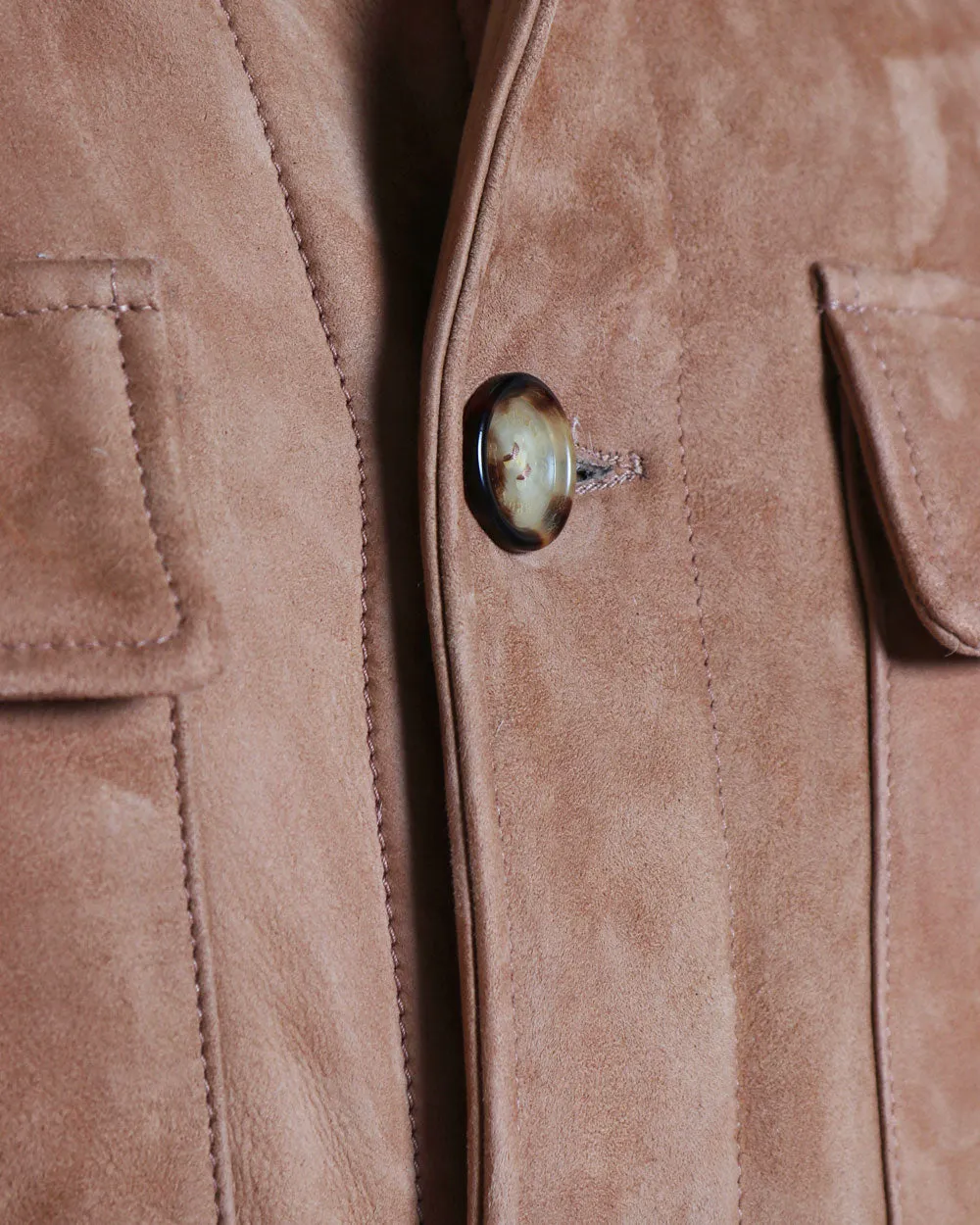 Camel Suede Shearling Safari Jacket