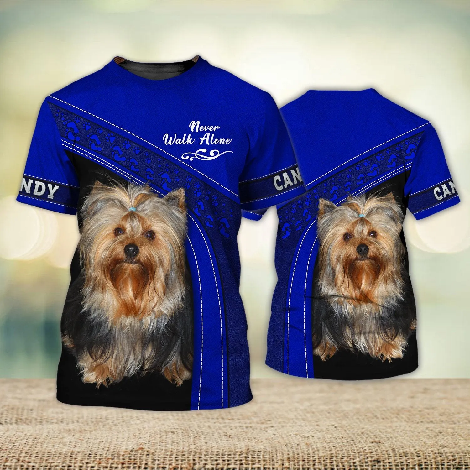 CANDY Love Never Walk Alone Love Blue Ver2 3D Full Print Shirts, Shirt For Dog Lovers, Dog Memorial Gifts for loss of Dog