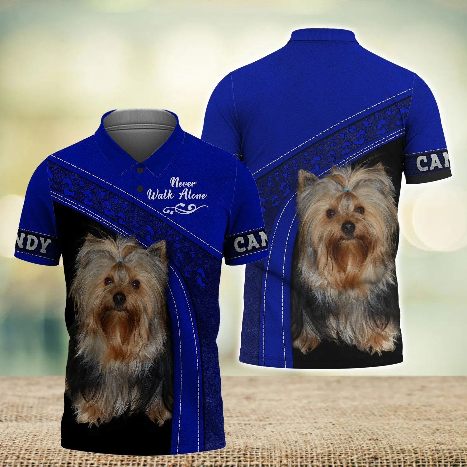 CANDY Love Never Walk Alone Love Blue Ver2 3D Full Print Shirts, Shirt For Dog Lovers, Dog Memorial Gifts for loss of Dog