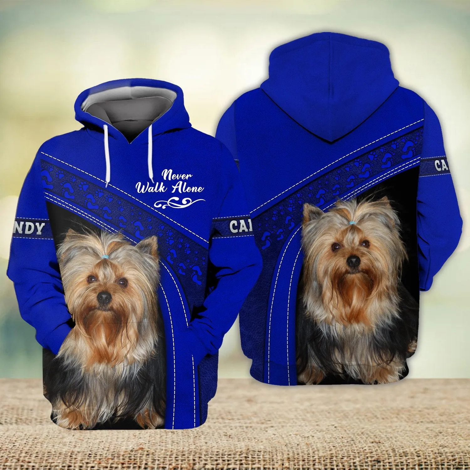 CANDY Love Never Walk Alone Love Blue Ver2 3D Full Print Shirts, Shirt For Dog Lovers, Dog Memorial Gifts for loss of Dog