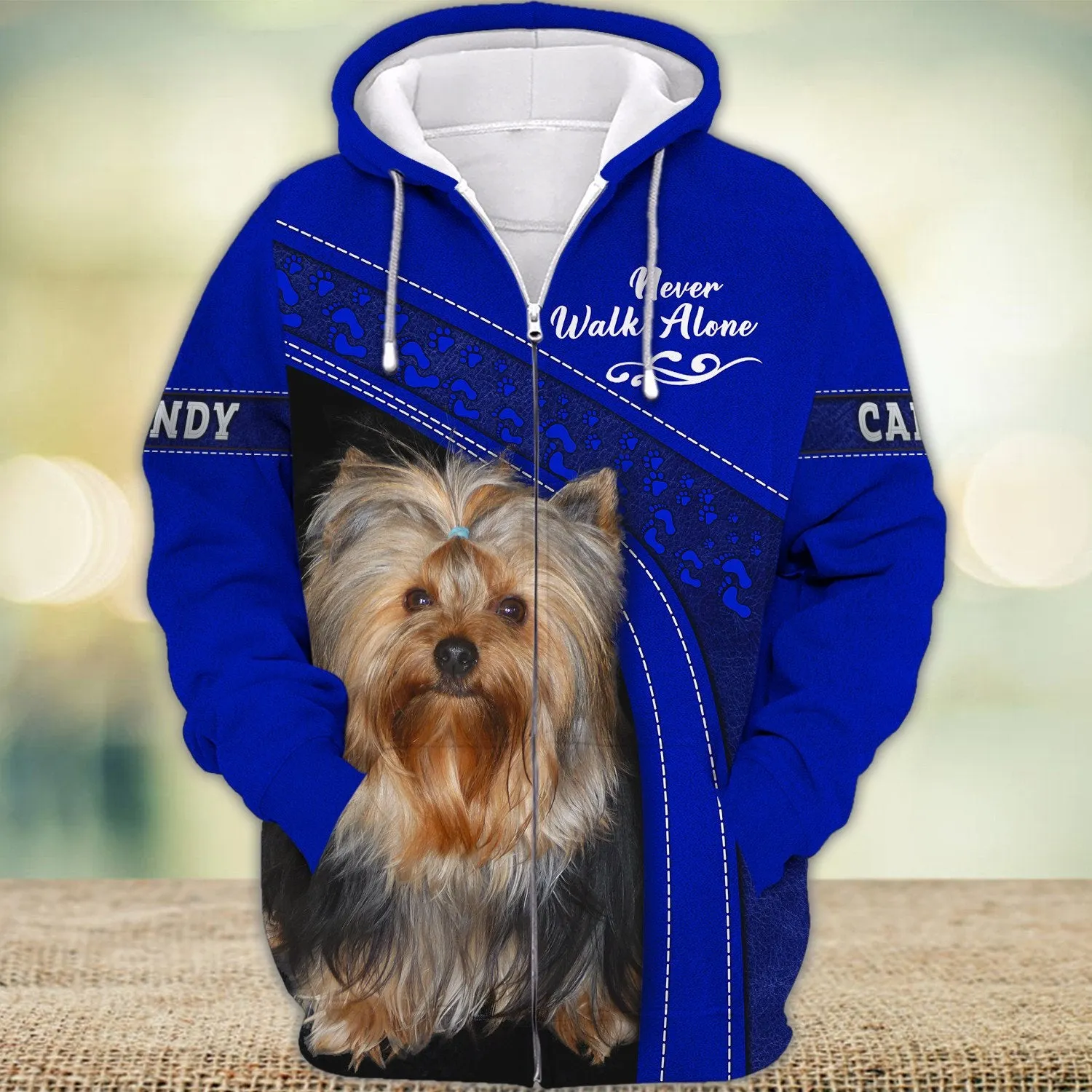 CANDY Love Never Walk Alone Love Blue Ver2 3D Full Print Shirts, Shirt For Dog Lovers, Dog Memorial Gifts for loss of Dog