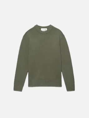 Cashmere Crewneck Sweater -- Khaki Green