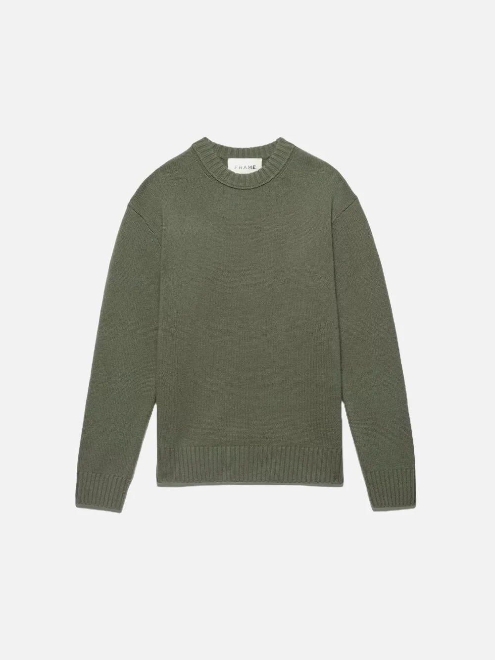 Cashmere Crewneck Sweater -- Khaki Green