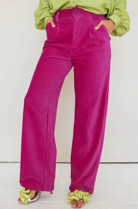 Catalog Magenta Corduroy Pants- FINAL SALE