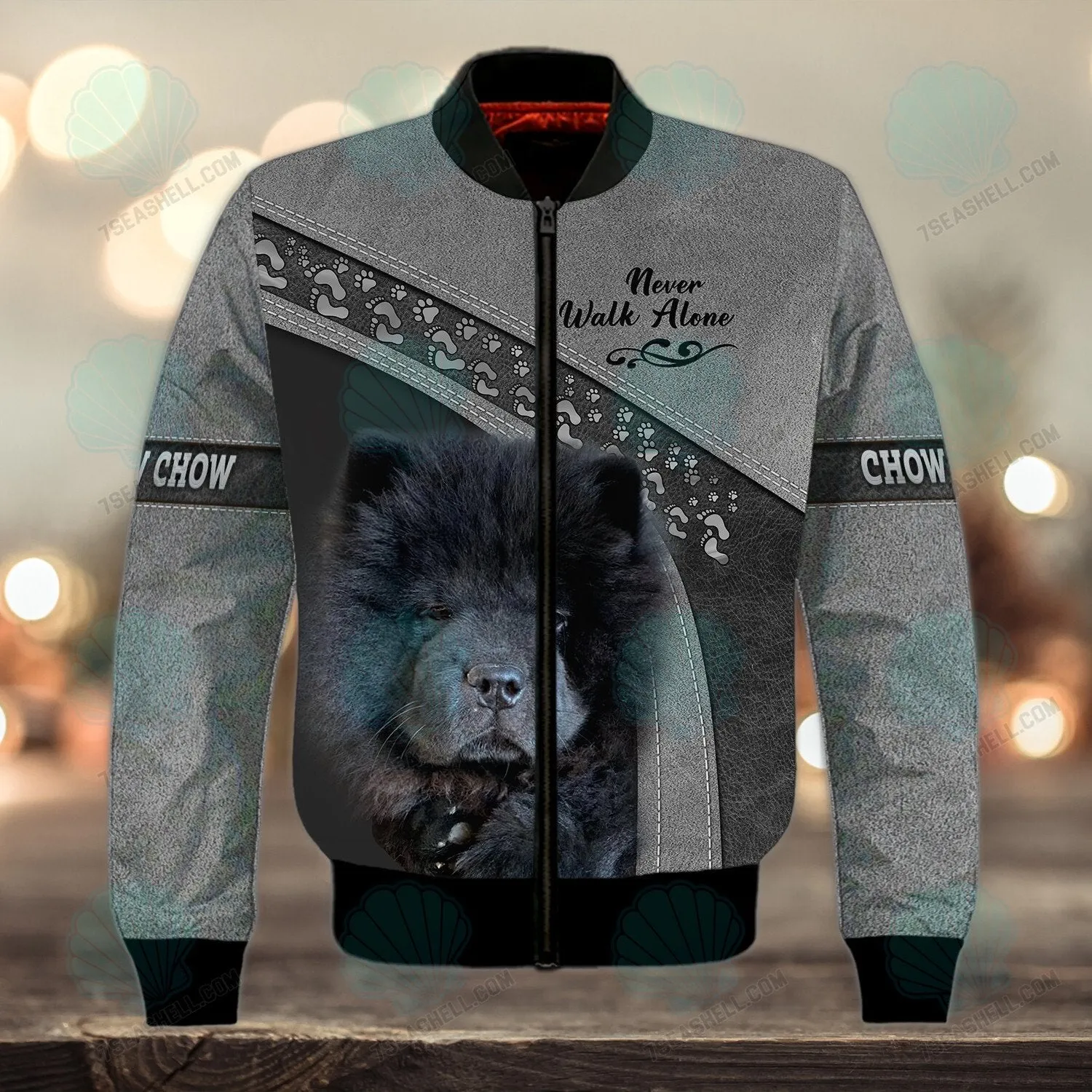 Chow Chow Love Never Walk Alone 3D Full Print Shirts 1575, Christmas Shirt for Dog Lovers