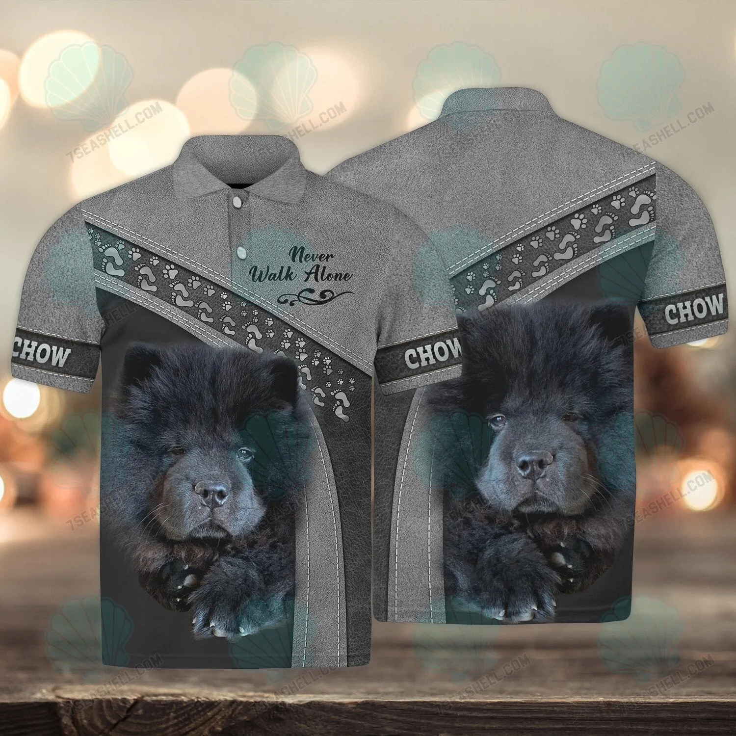 Chow Chow Love Never Walk Alone 3D Full Print Shirts 1575, Christmas Shirt for Dog Lovers