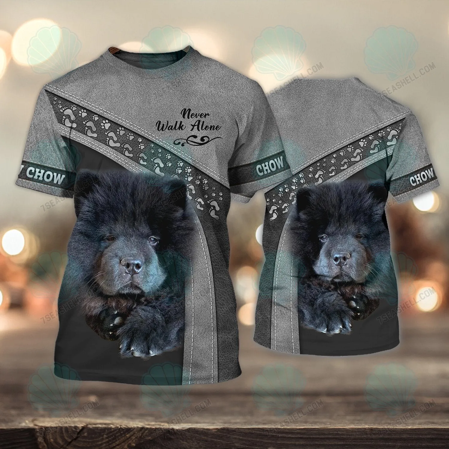 Chow Chow Love Never Walk Alone 3D Full Print Shirts 1575, Christmas Shirt for Dog Lovers