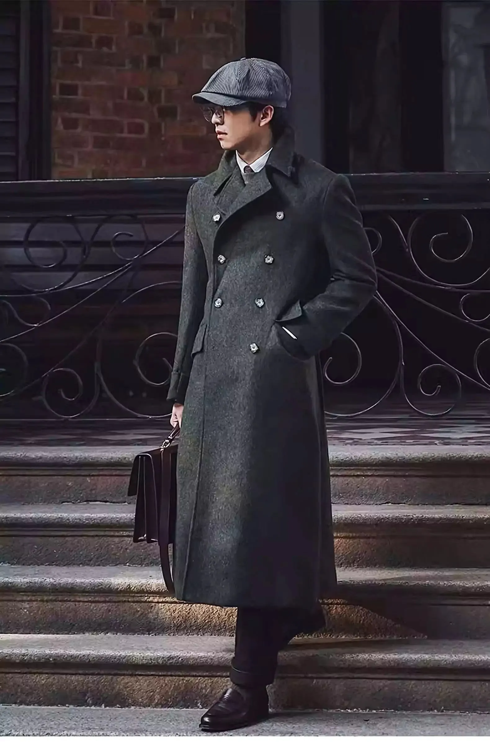 Classic Double-Breasted Wool Coat