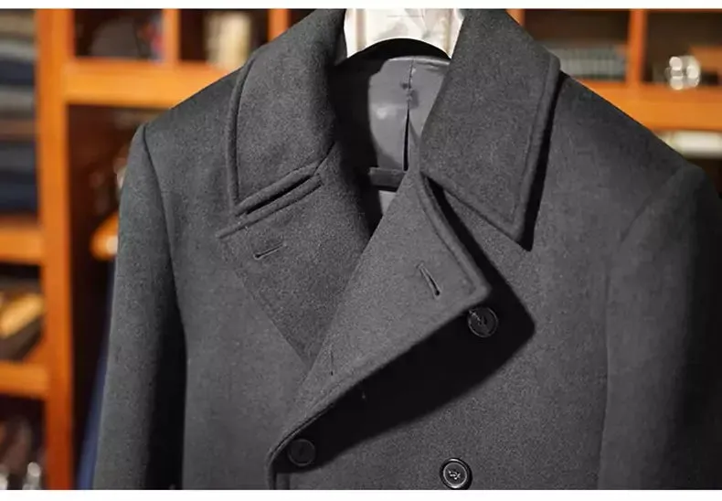 Classic Double-Breasted Wool Coat