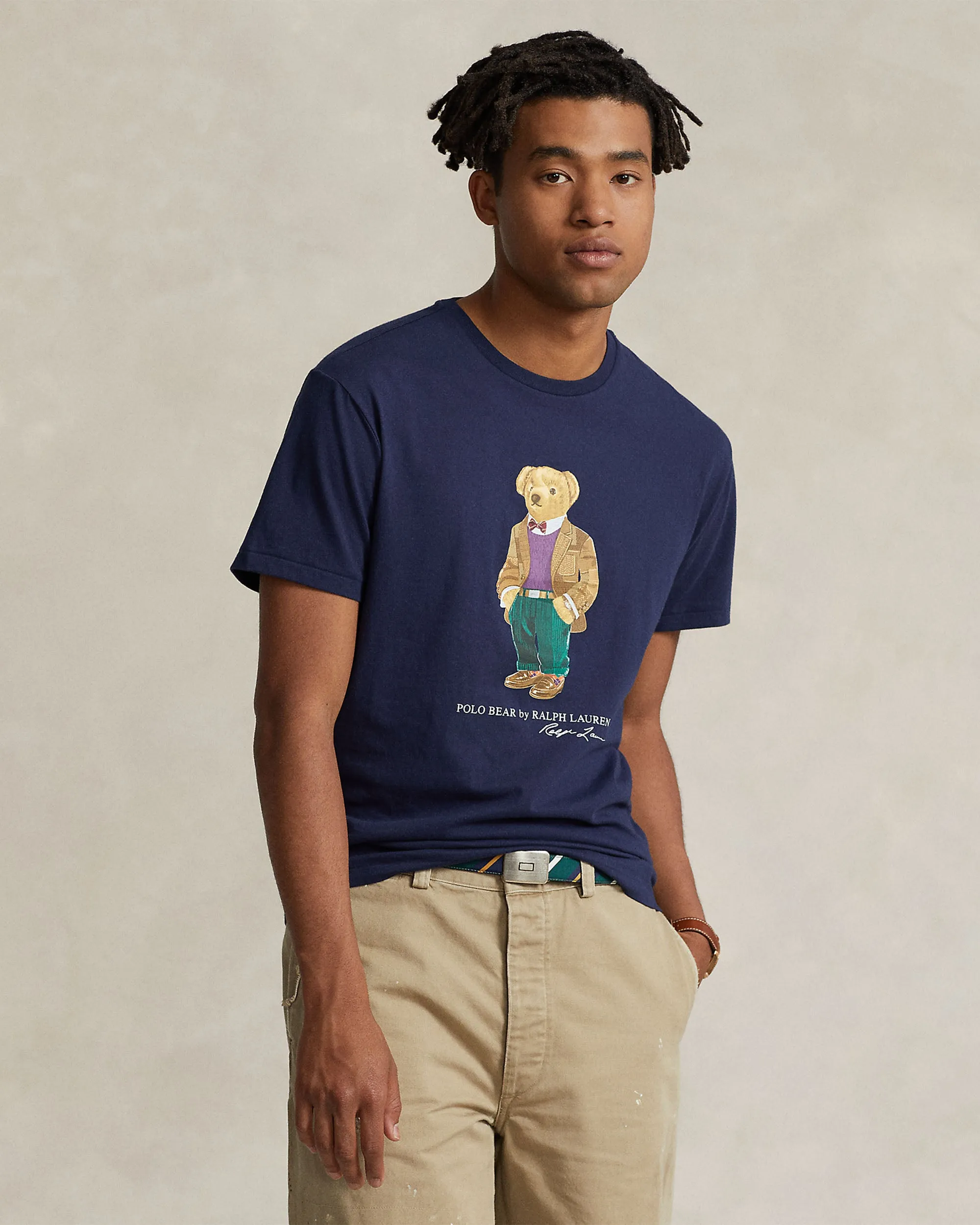 Classic Fit Polo Bear Jersey T-Shirt - Navy