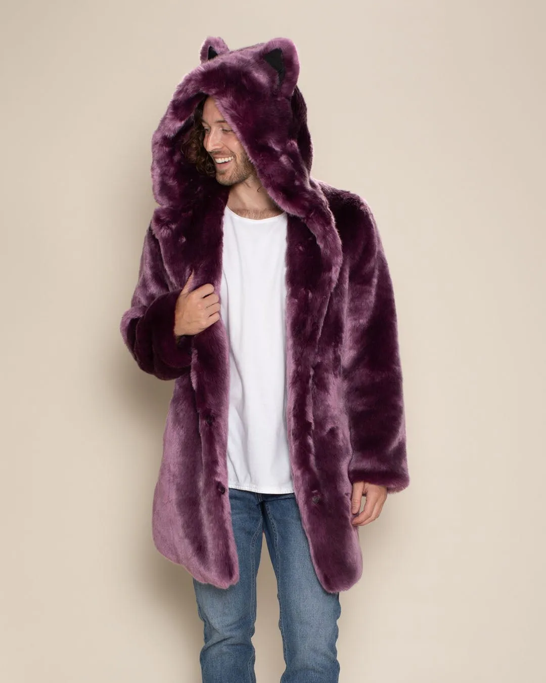 Classic Men's Faux Fur Coat | Lavender Wolf