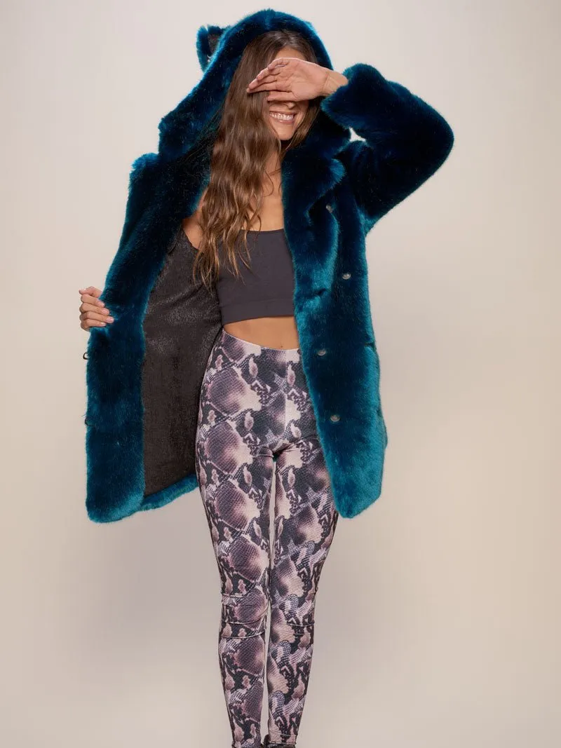 Classic Women's Blue Faux Fur Coat | Royal Wolf