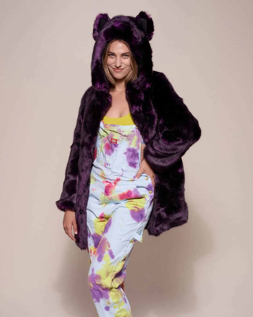 Classic Women's Purple Faux Fur Coat | Midnight Wolf