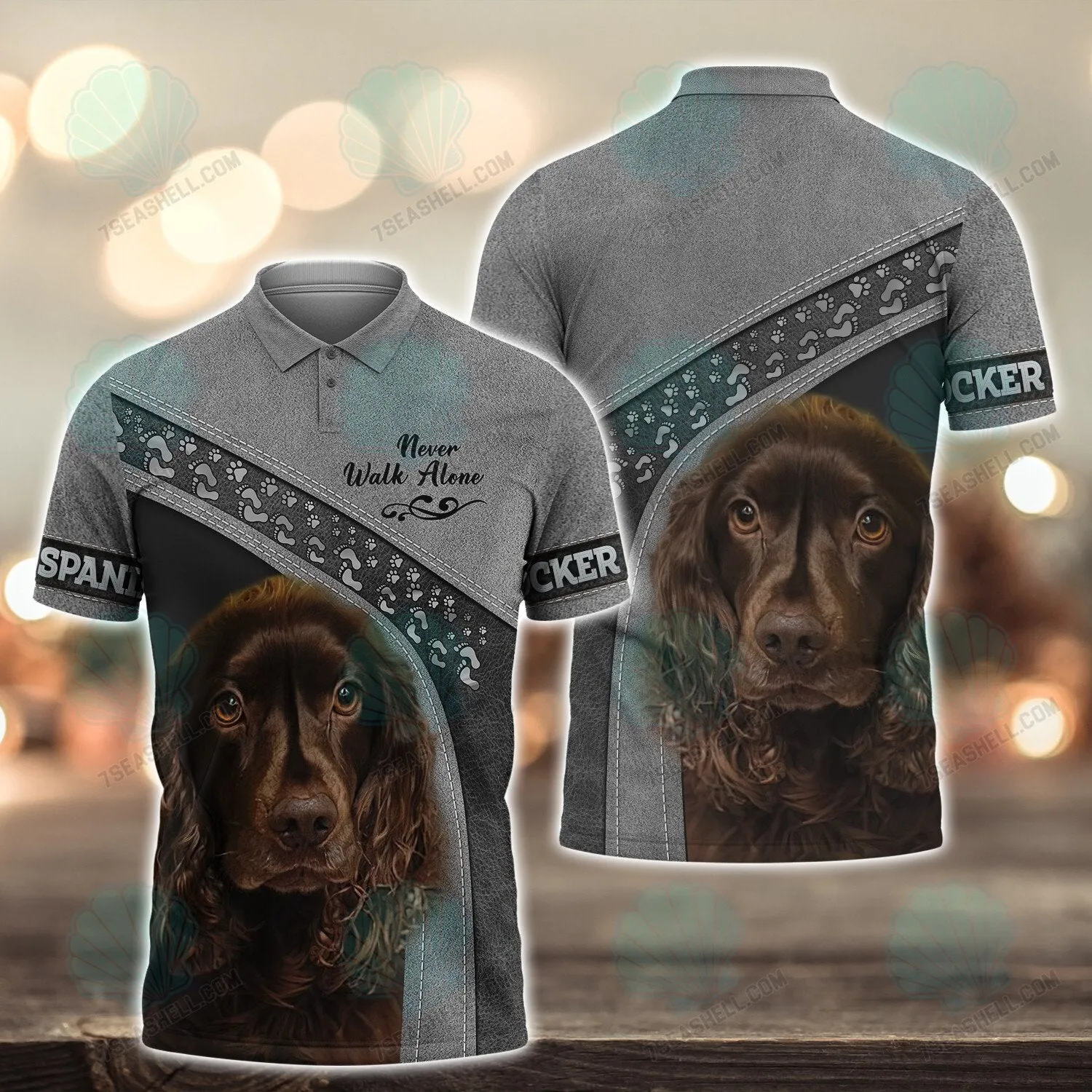 Cocker Spaniel Black Love Never Walk Alone 3D Full Print Shirts, Christmas Dog Memorial Gifts for loss of Dog