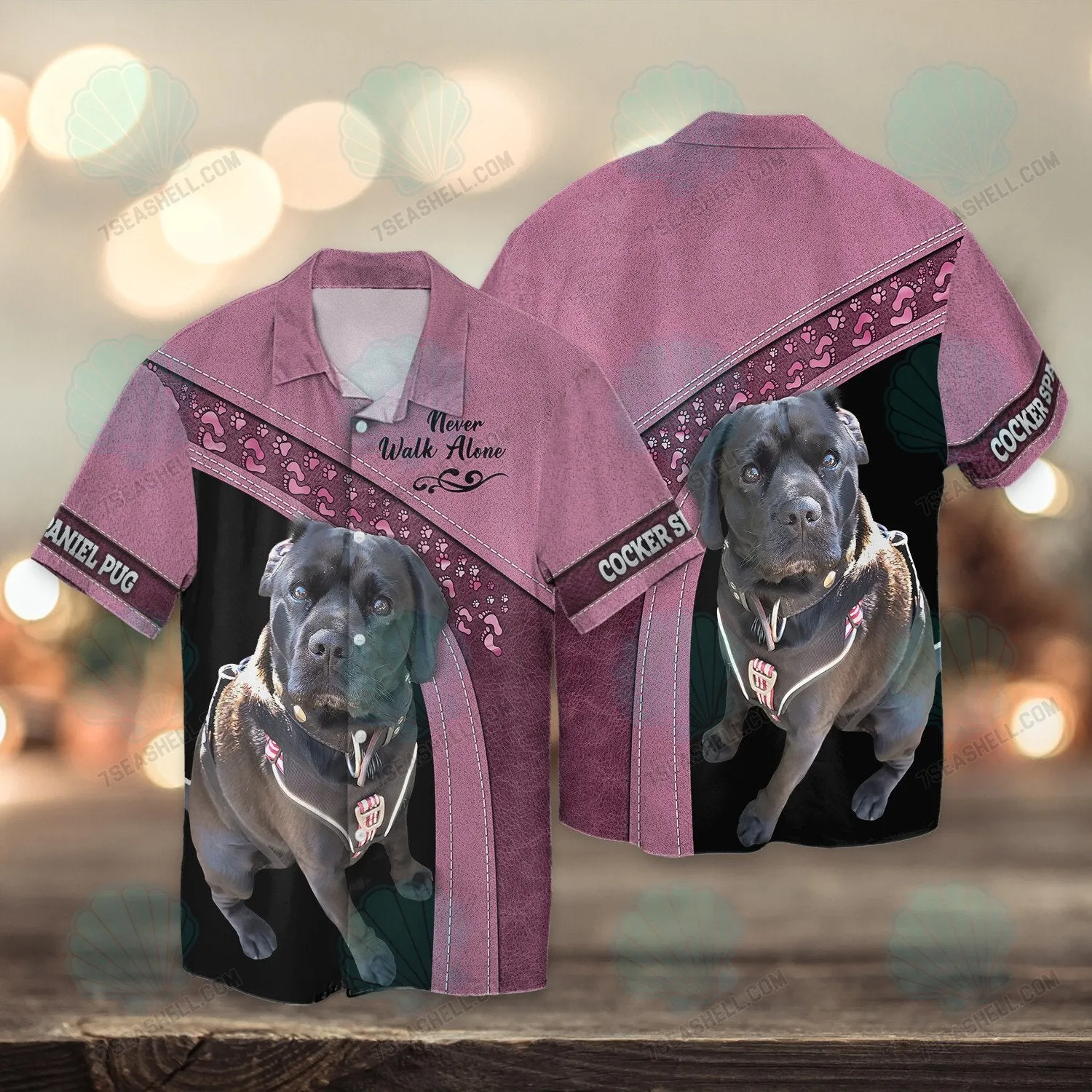 Cocker Spaniel Pug Love Never Walk Alone 3D Full Print Shirts, Christmas Shirt for Dog Lovers