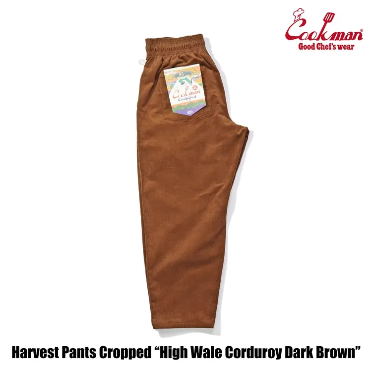 Cookman Harvest Pants Cropped - High Wale Corduroy : Dark Brown