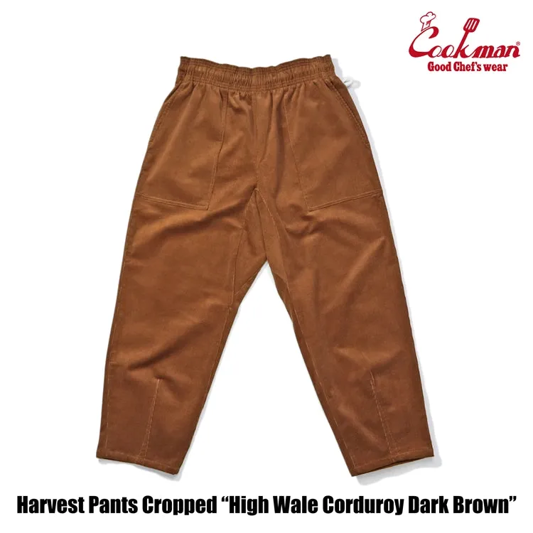 Cookman Harvest Pants Cropped - High Wale Corduroy : Dark Brown