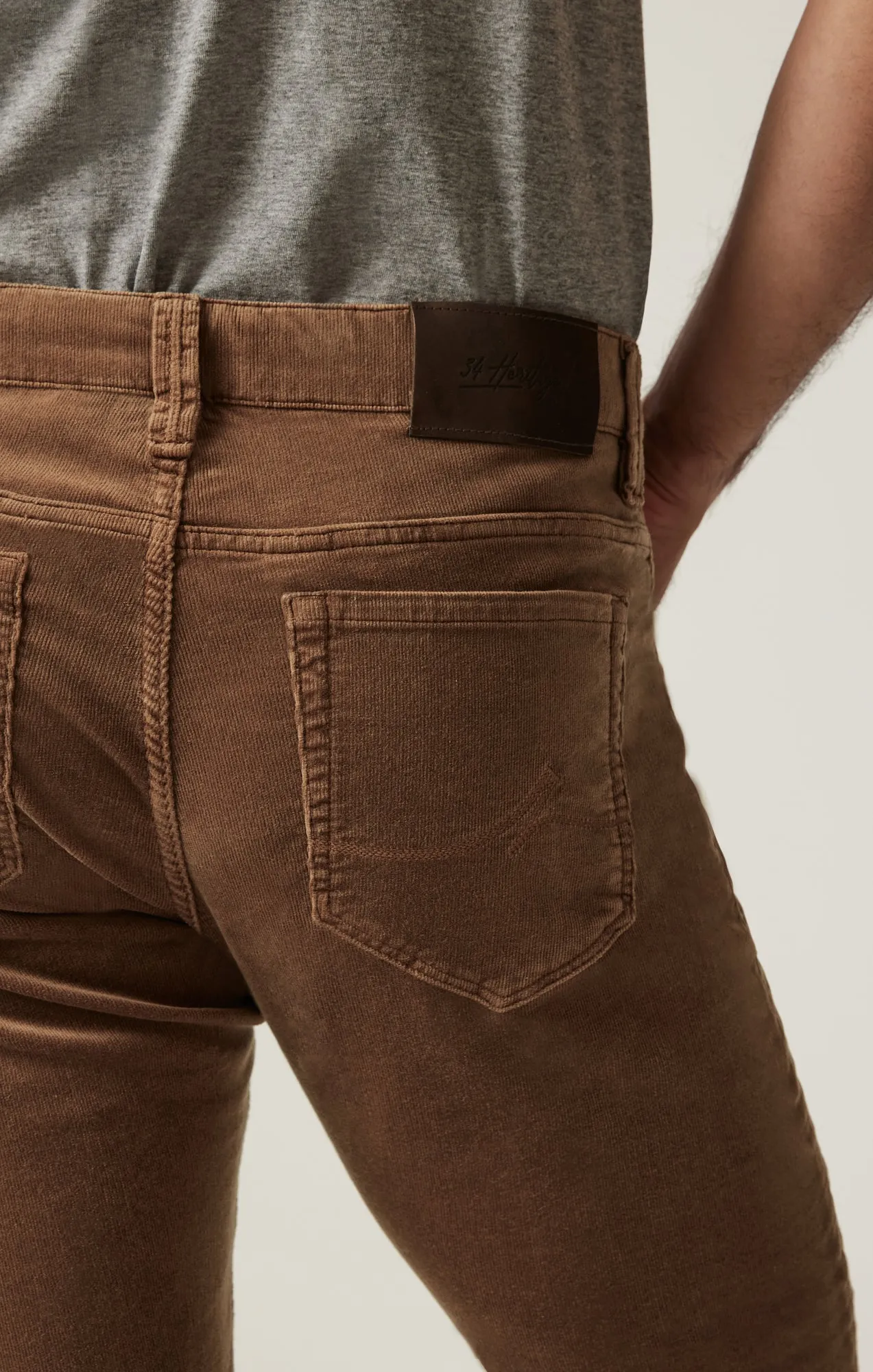 Cool Tapered Leg Pants in Cognac Cord