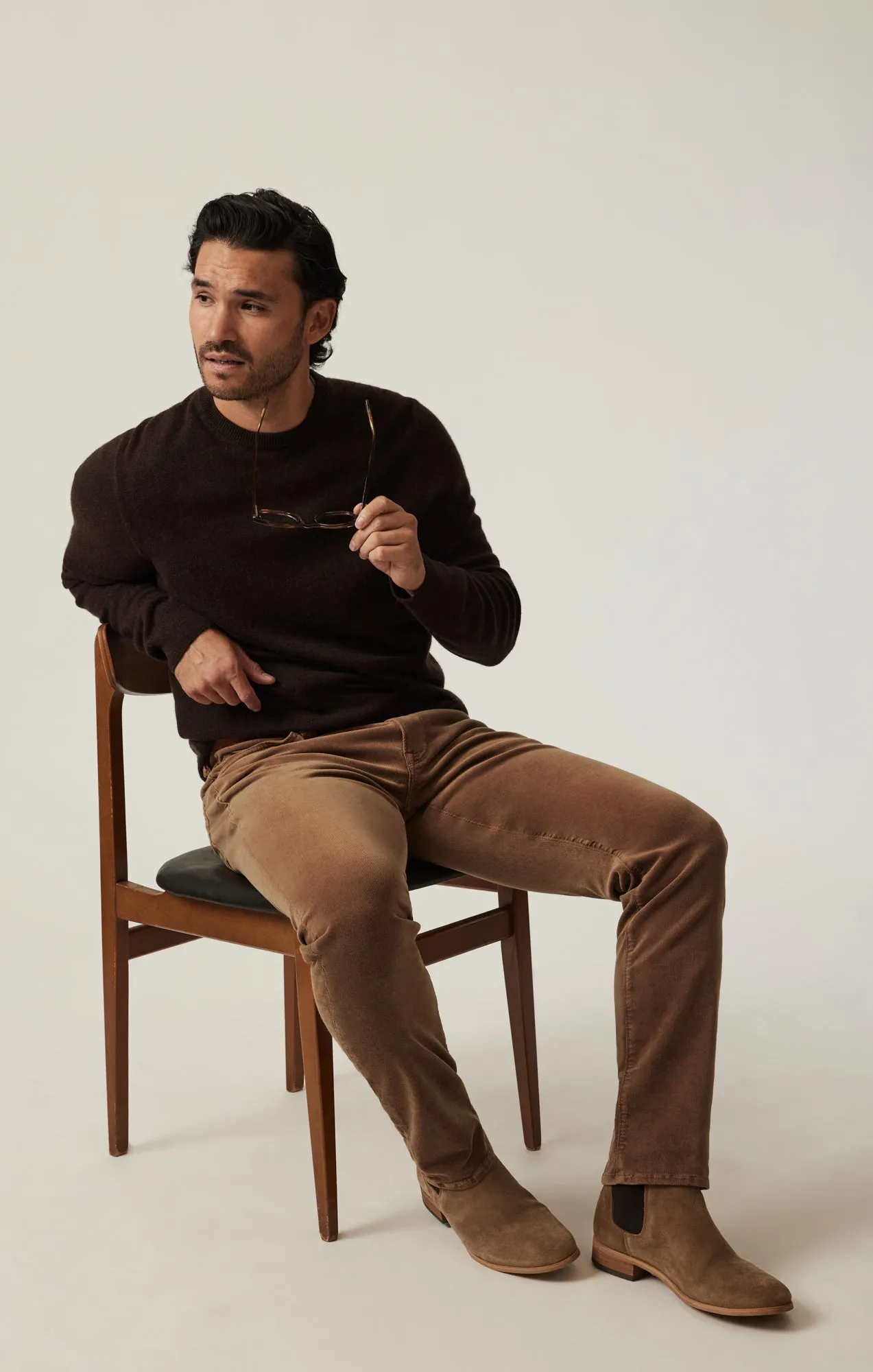 Cool Tapered Leg Pants in Cognac Cord