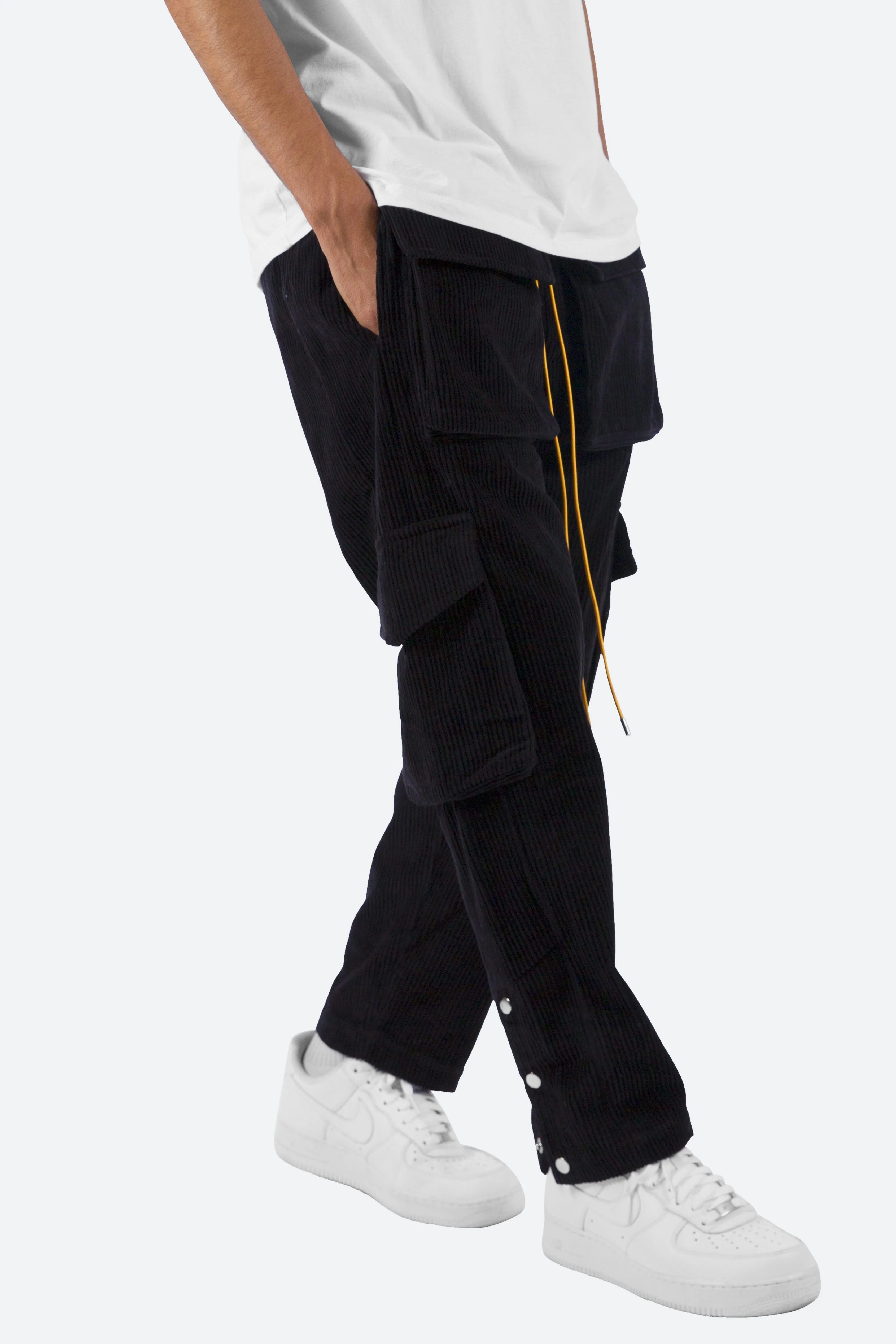 Corduroy Snap II Cargo Pants - Black