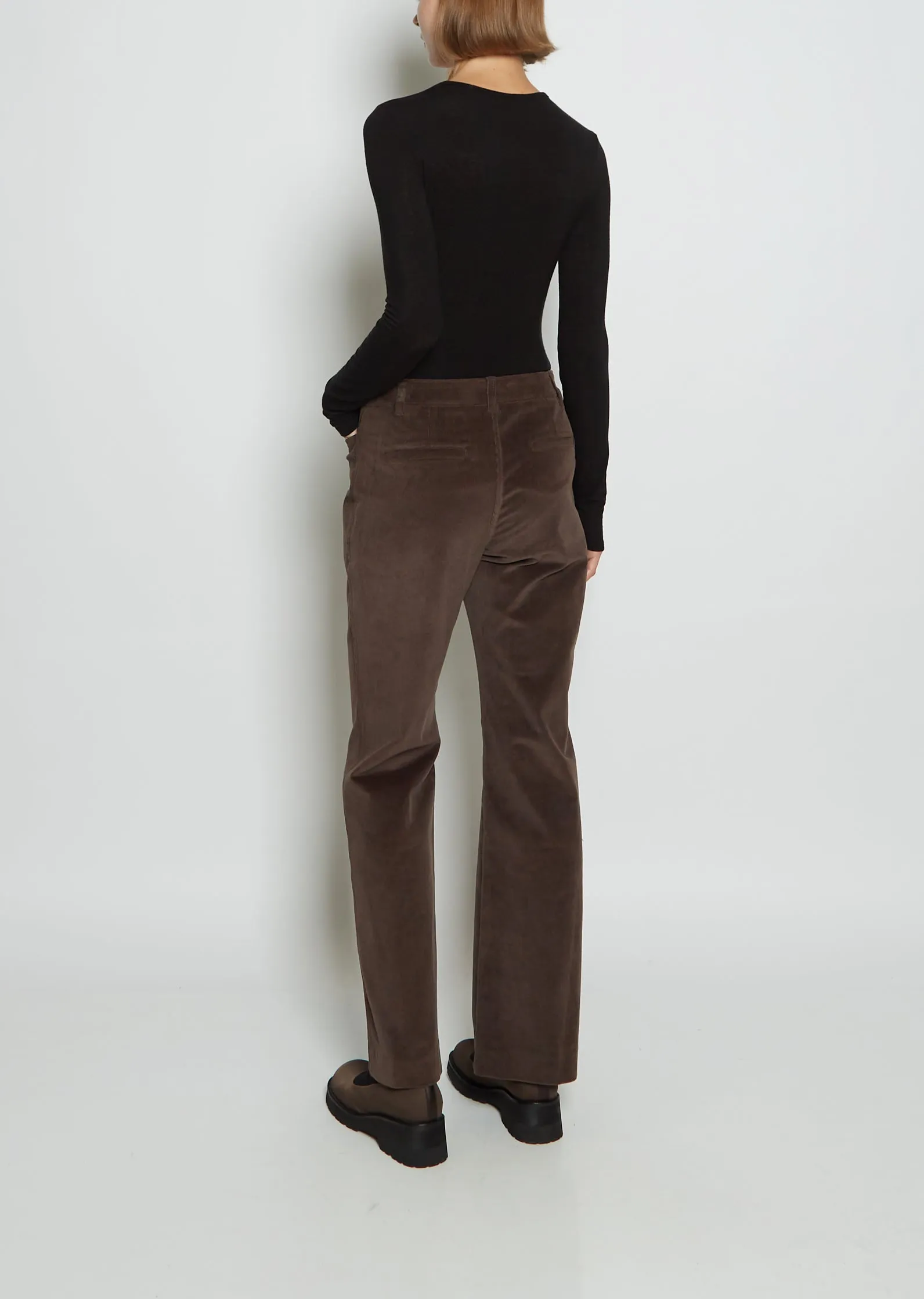 Cotton Corduroy Kick Flare Trousers