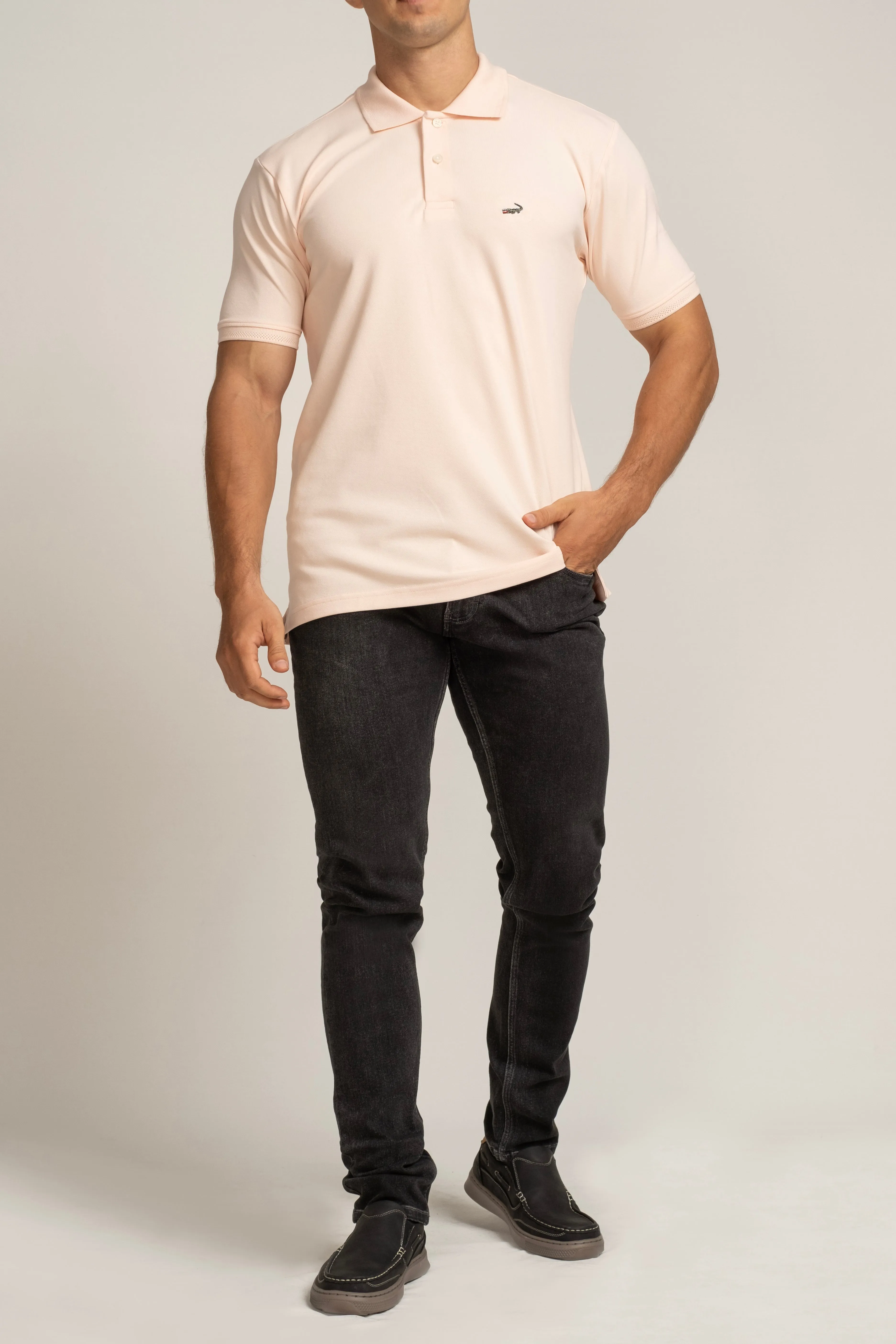 Crocodile Pima Polo Regular Fit HS T-Shirt Creole Pink