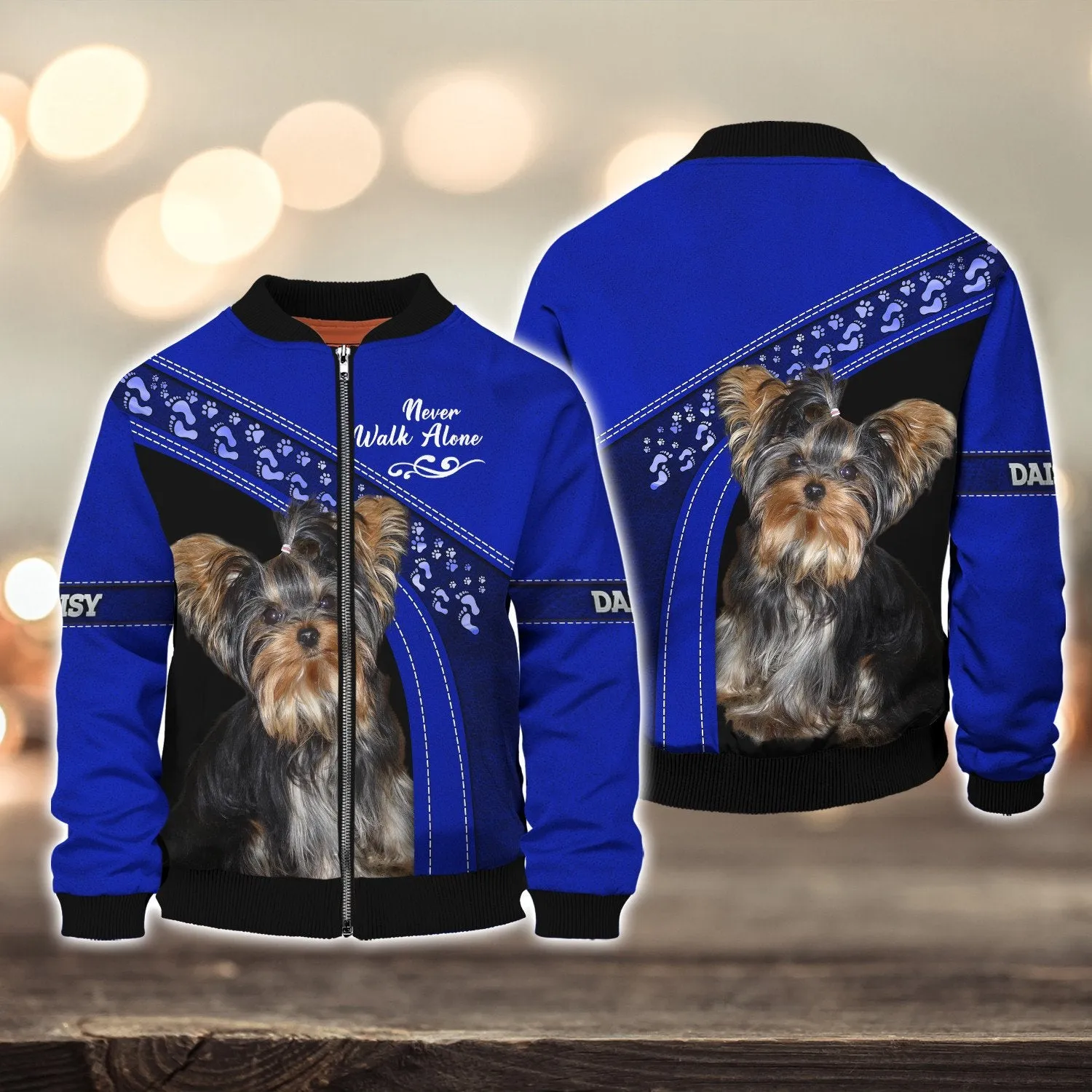 DAISY Love Never Walk Alone Love Blue 3D Full Print Shirts, Shirt For Dog Lovers, Dog Memorial Gifts for loss of Dog