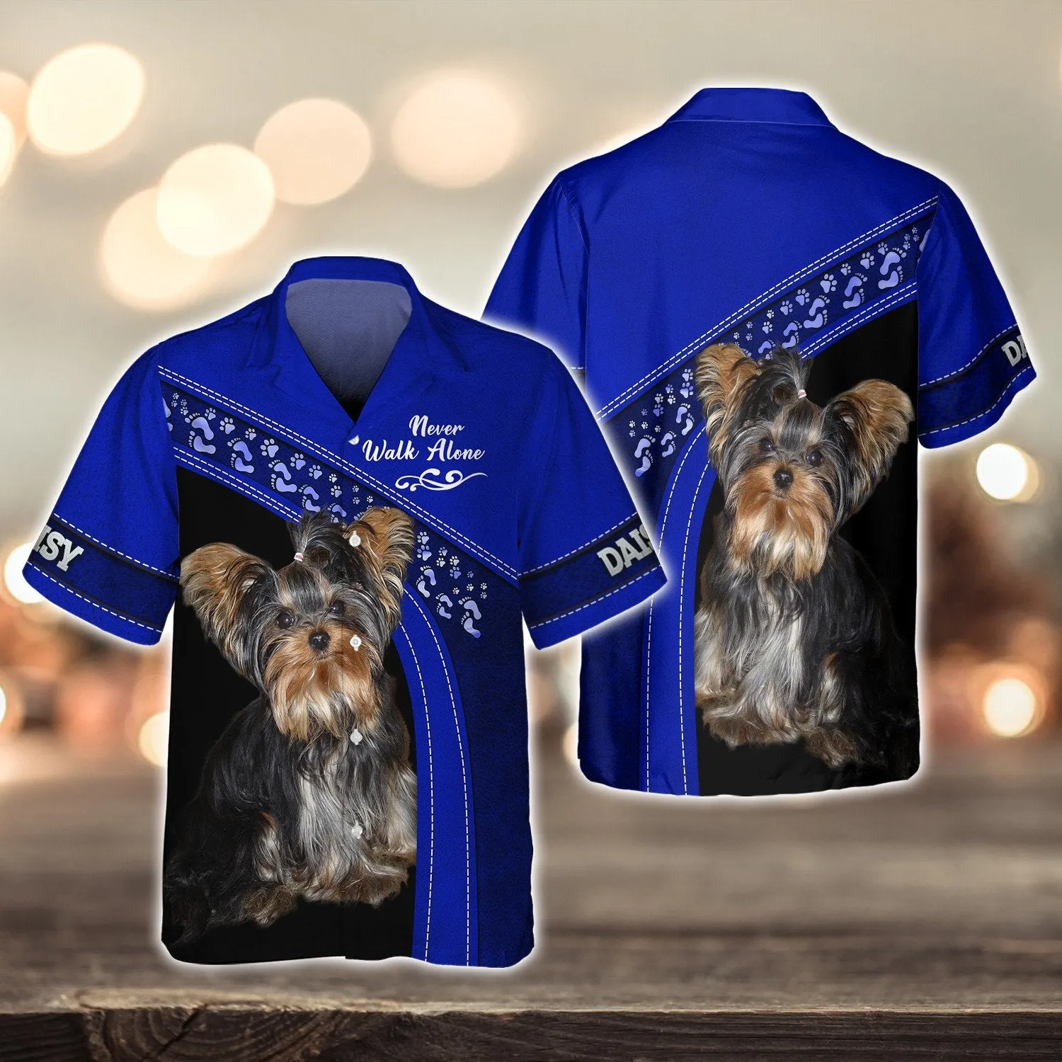 DAISY Love Never Walk Alone Love Blue 3D Full Print Shirts, Shirt For Dog Lovers, Dog Memorial Gifts for loss of Dog