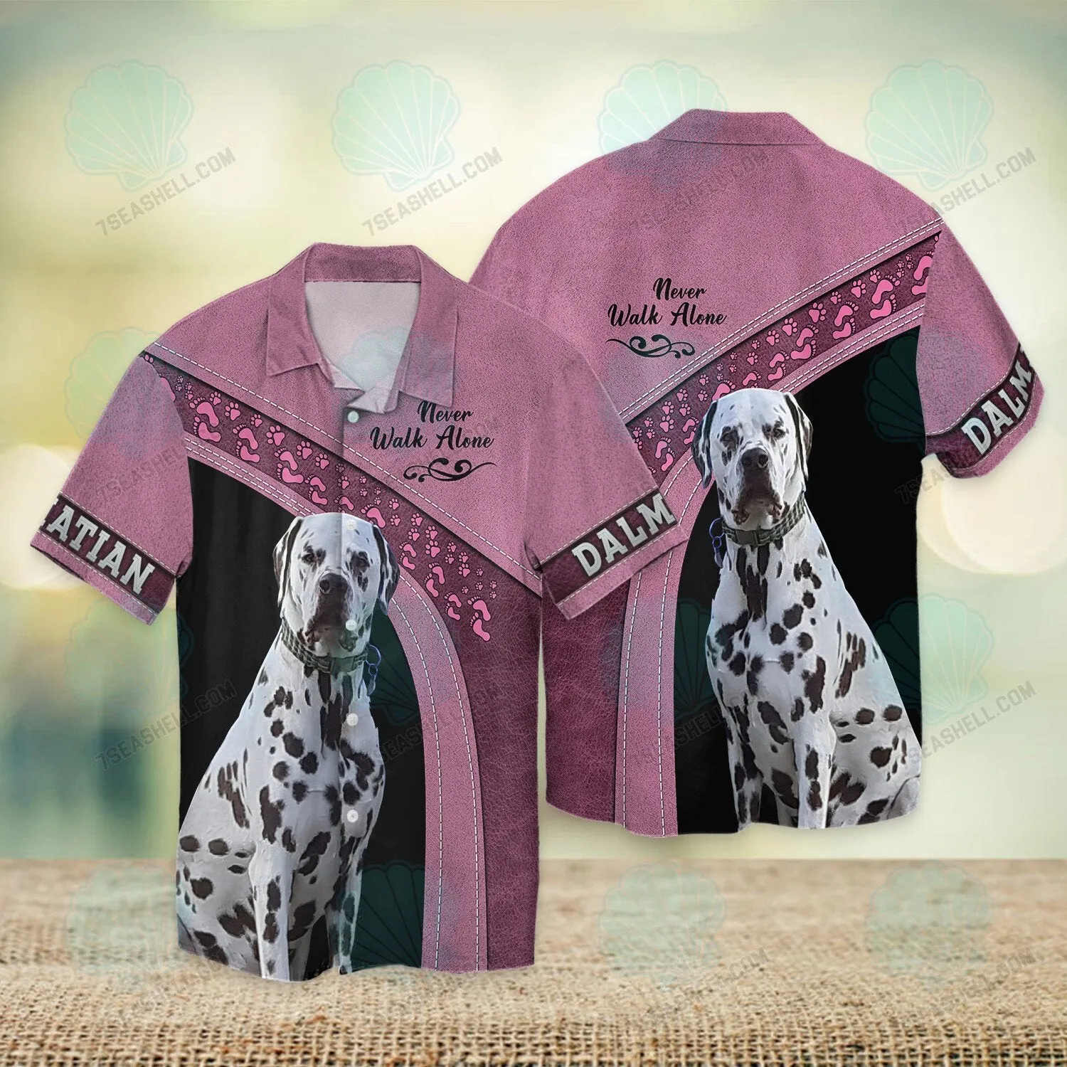 Dalmatian Love Never Walk Alone 3D Full Print Shirts, Christmas Dog Memorial Gifts for loss of Dog