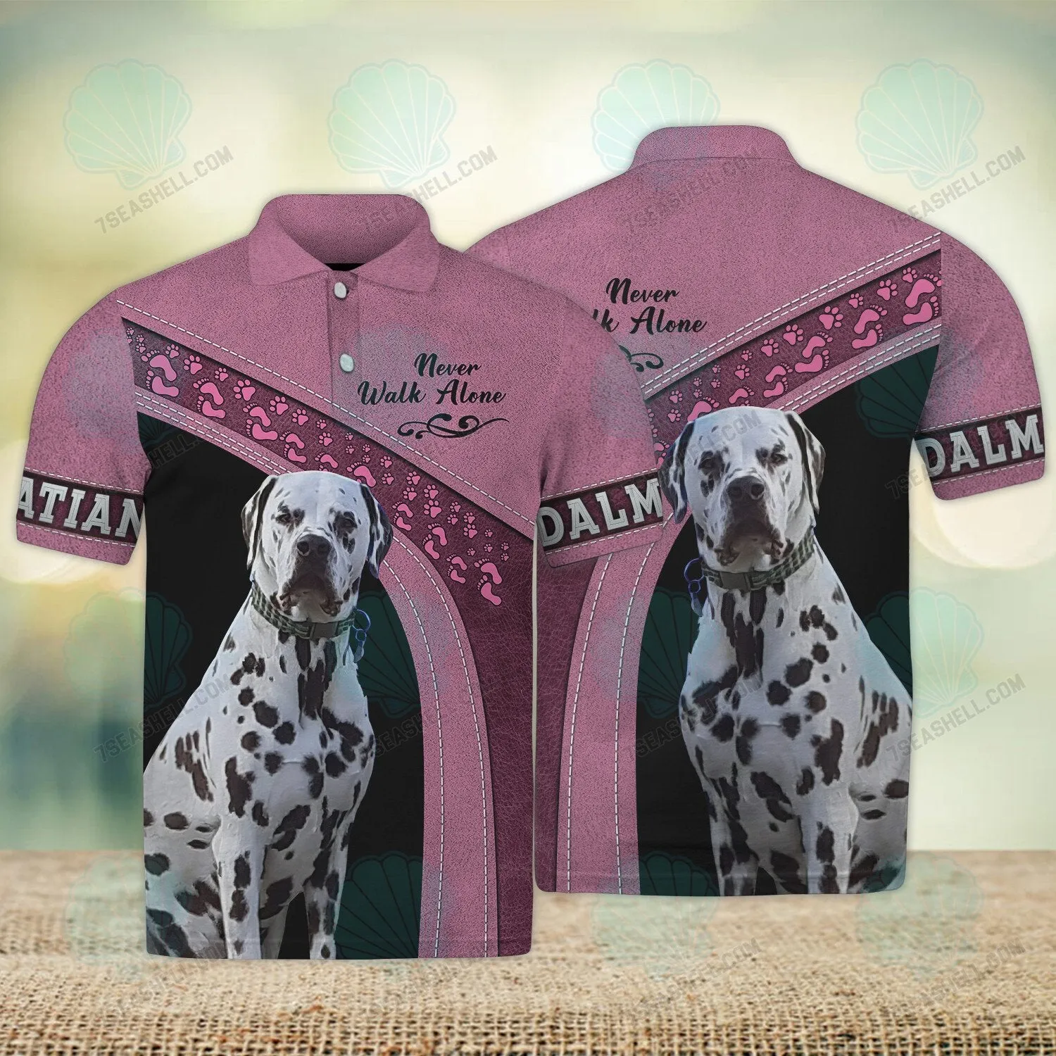 Dalmatian Love Never Walk Alone 3D Full Print Shirts, Christmas Dog Memorial Gifts for loss of Dog