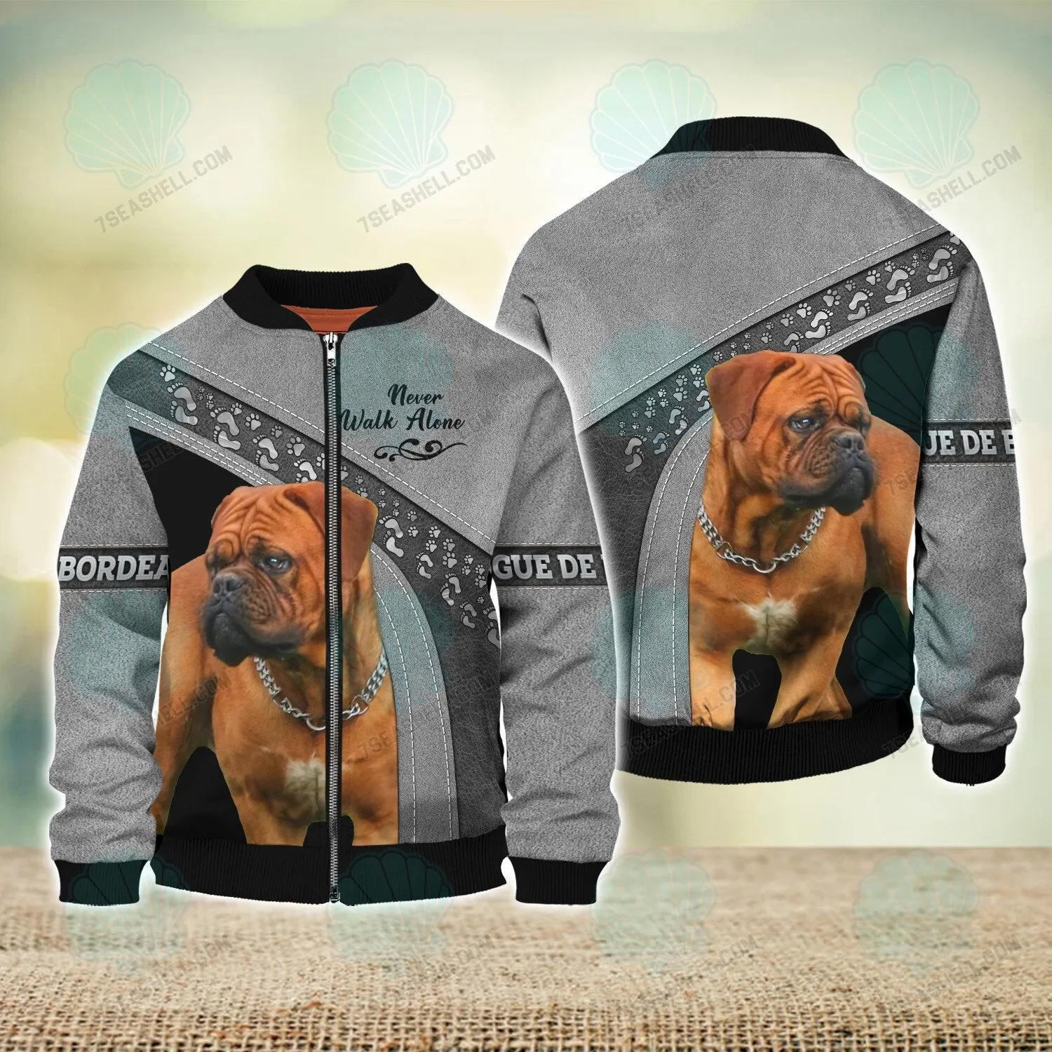 Dogue de Bordeaux Love Never Walk Alone 3D Full Print Shirts, Christmas Dog Memorial Gifts for loss of Dog