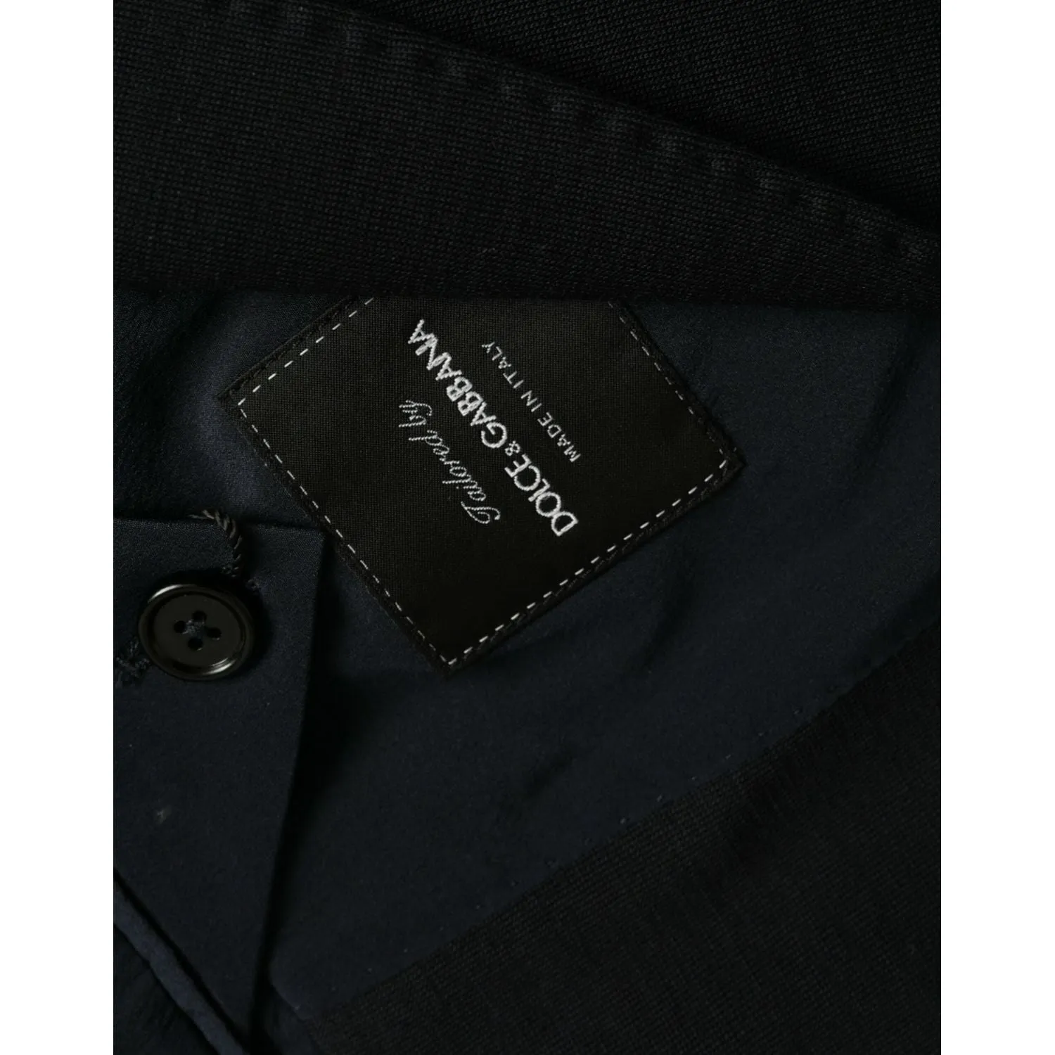 Dolce & Gabbana Black Wool Notch Single Breasted Coat Blazer