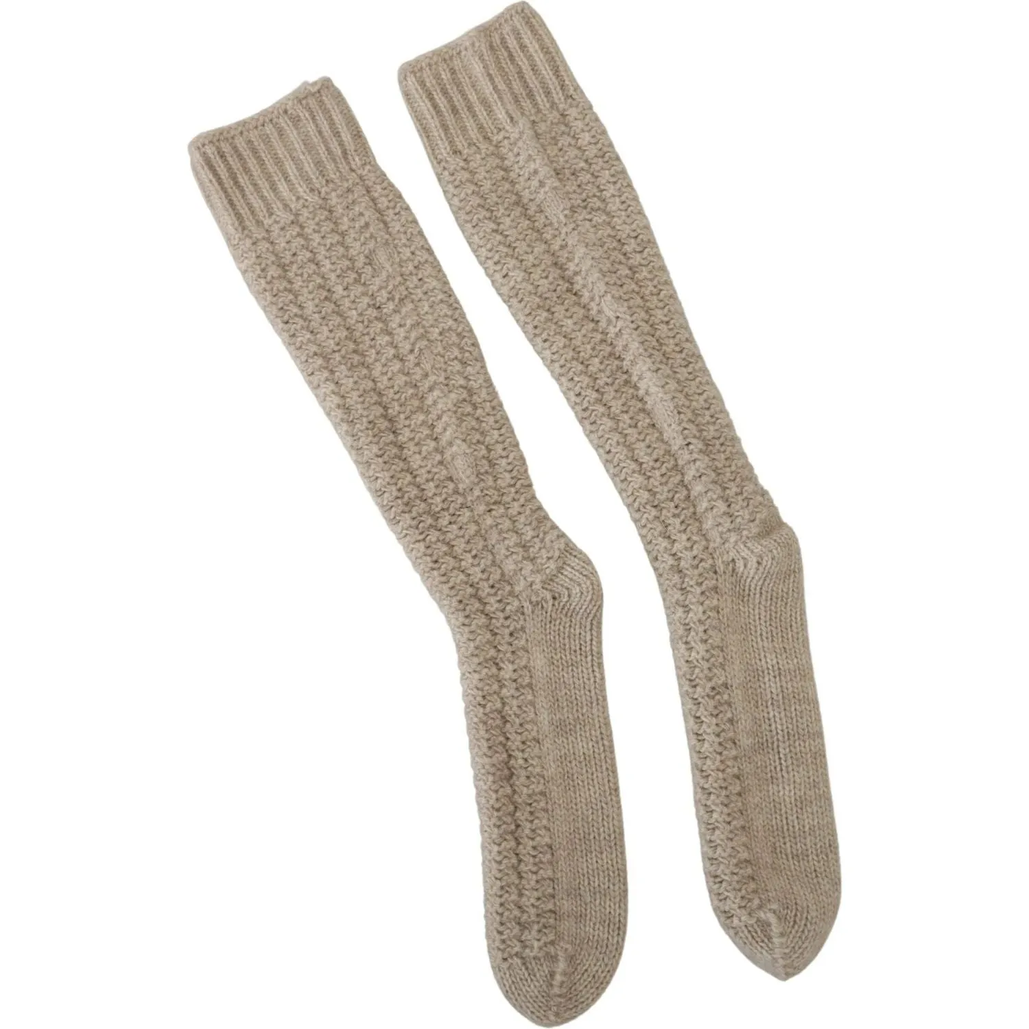 Dolce & Gabbana Chic Beige Wool Blend Over-the-Calf Socks