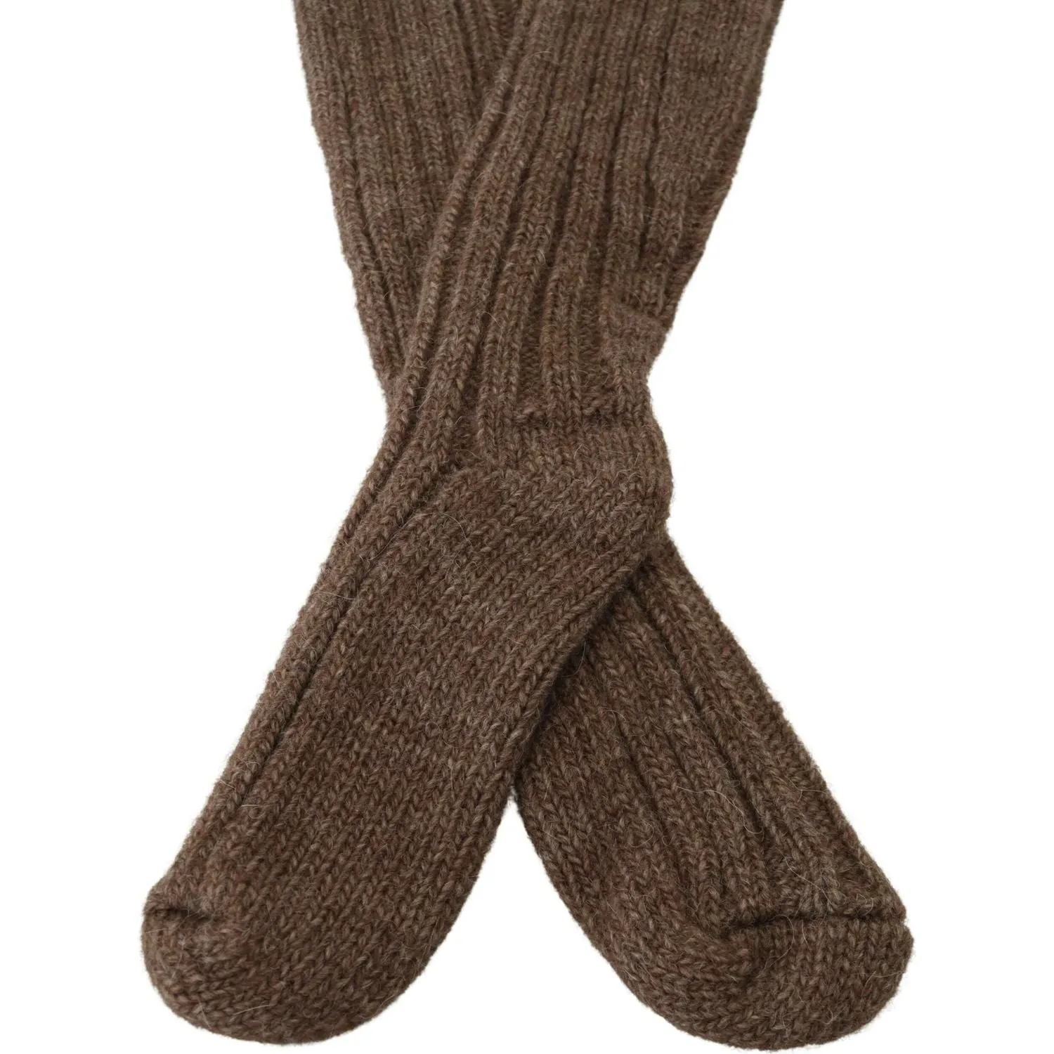 Dolce & Gabbana Chic Brown Wool Blend Over-Calf Socks