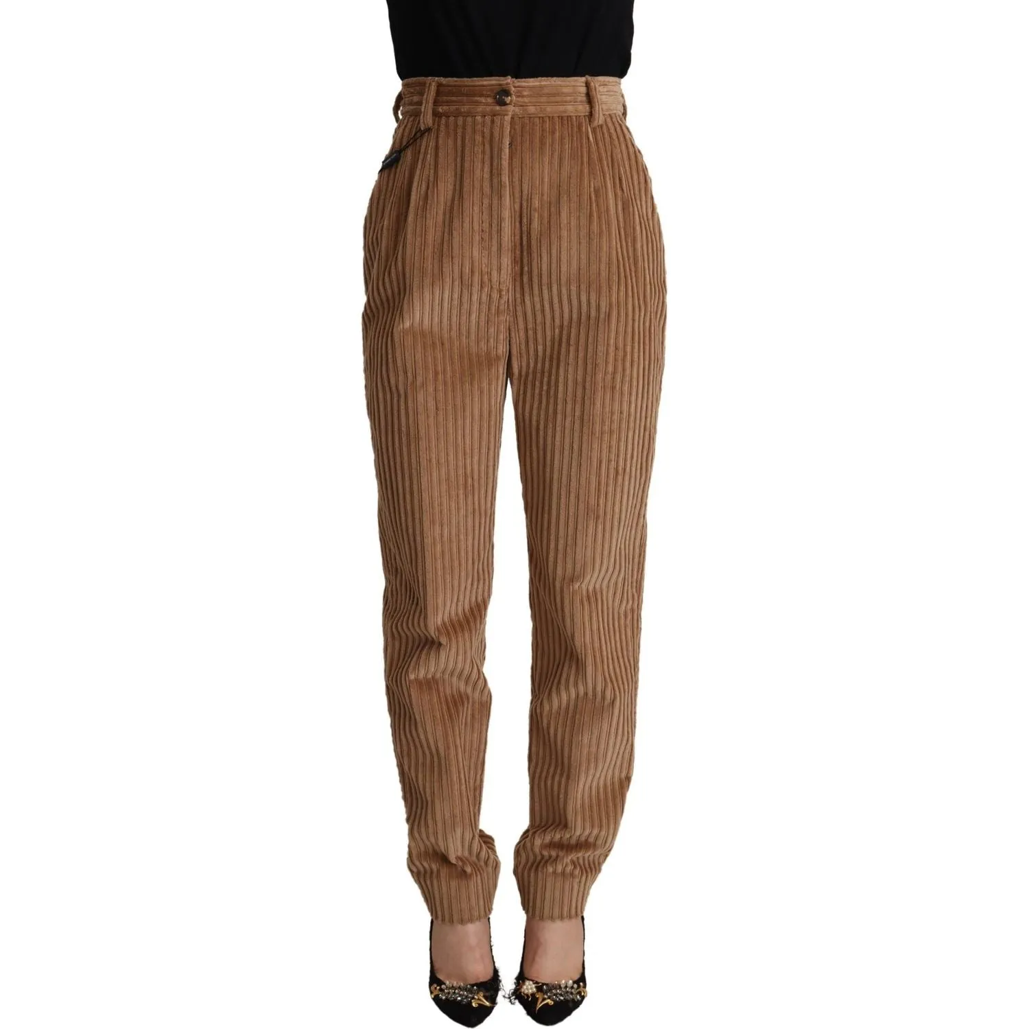 Dolce & Gabbana Elegant High-Waisted Tapered Corduroy Pants