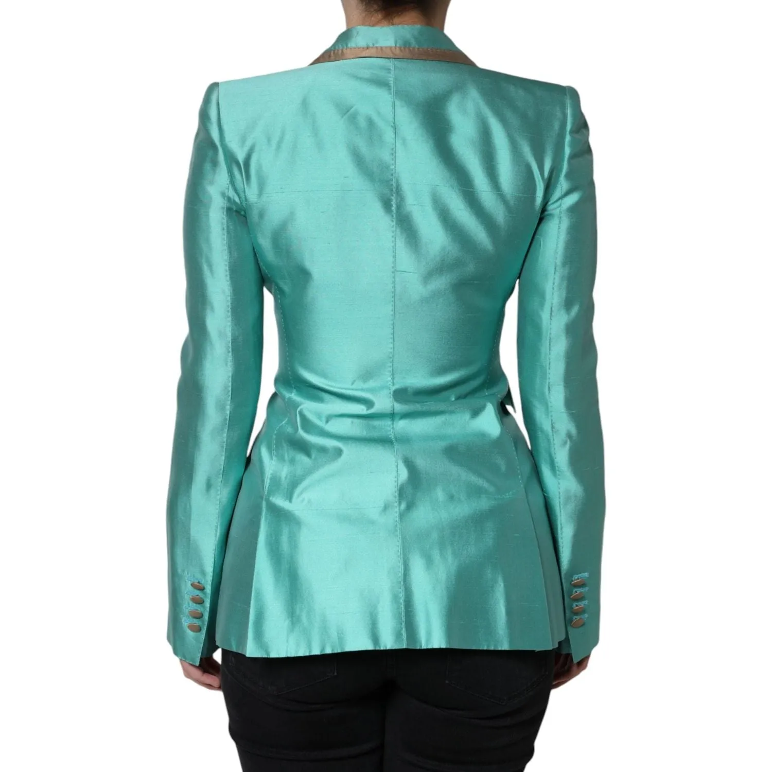 Dolce & Gabbana Metallic Green Single Breasted Blazer Jacket