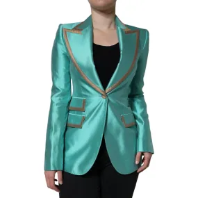 Dolce & Gabbana Metallic Green Single Breasted Blazer Jacket